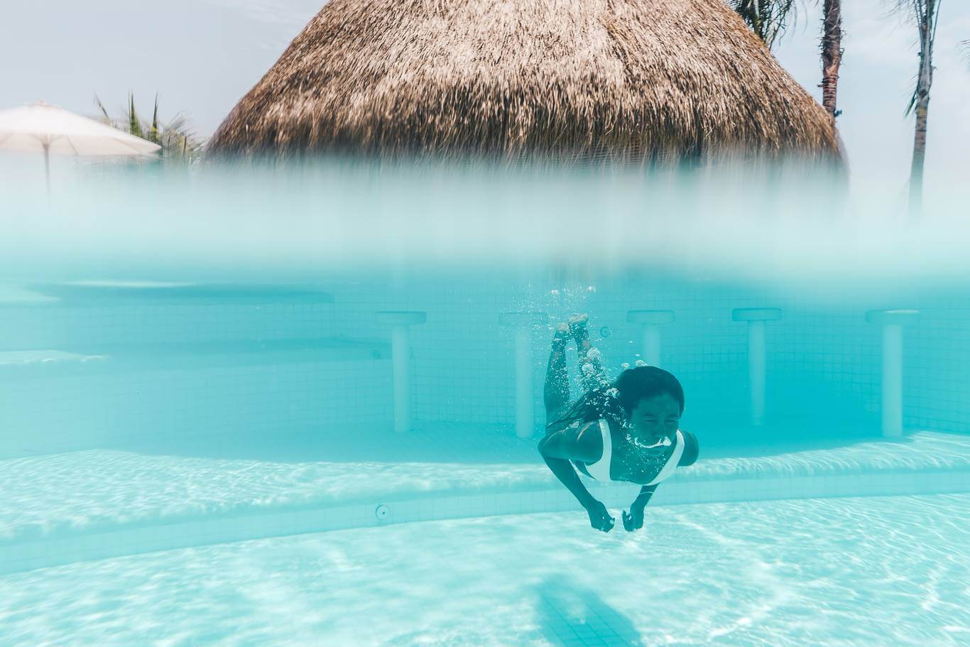 Underwater view of the pool at Alternative Beach