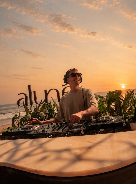 Beachside DJ and evening atmosphere