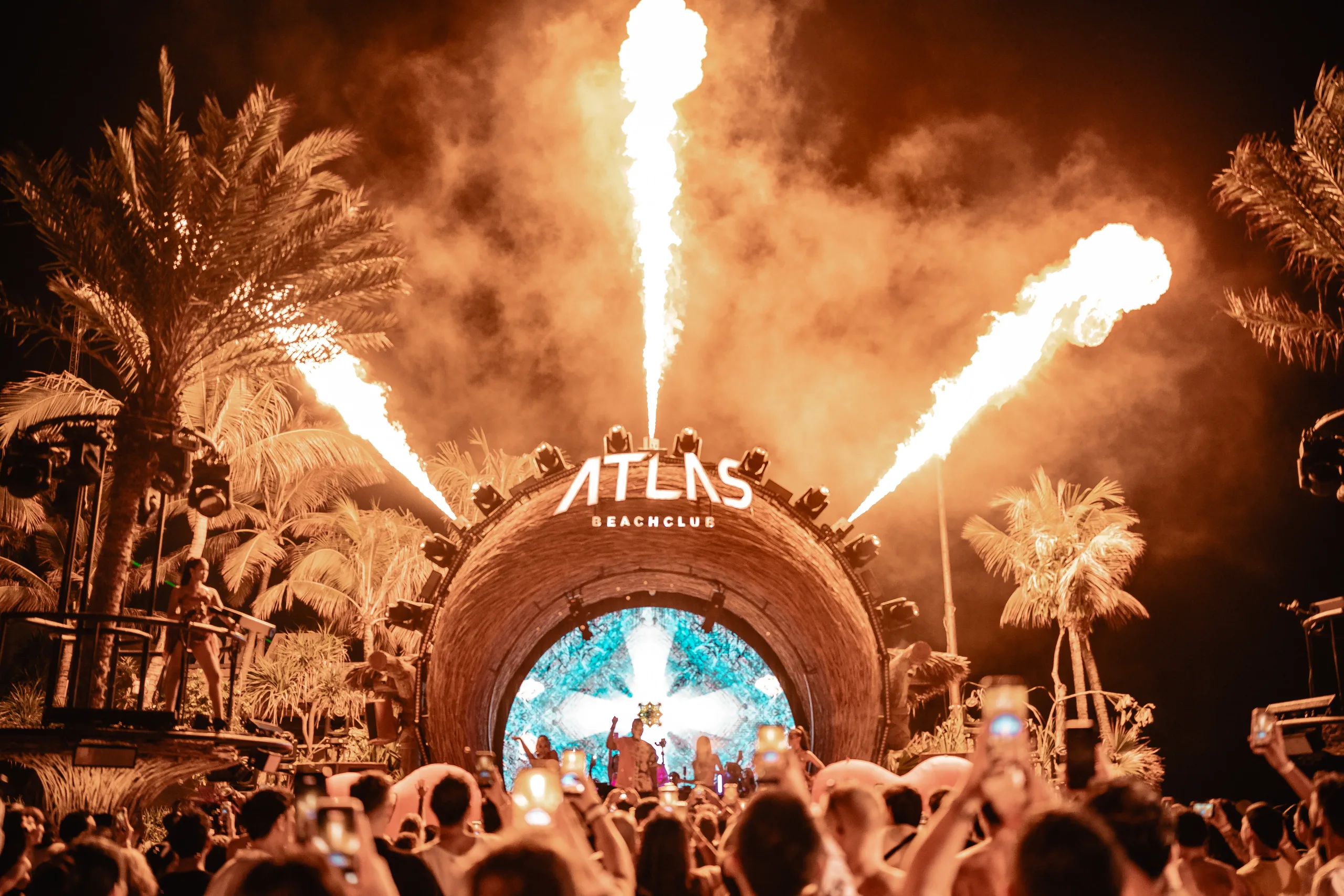Atlas Beach Club — Stage and venue atmosphere at night