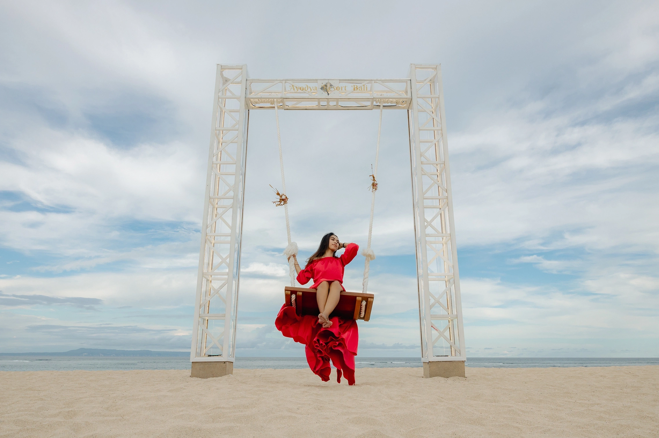 Beach Swing with an Ocean Backdrop