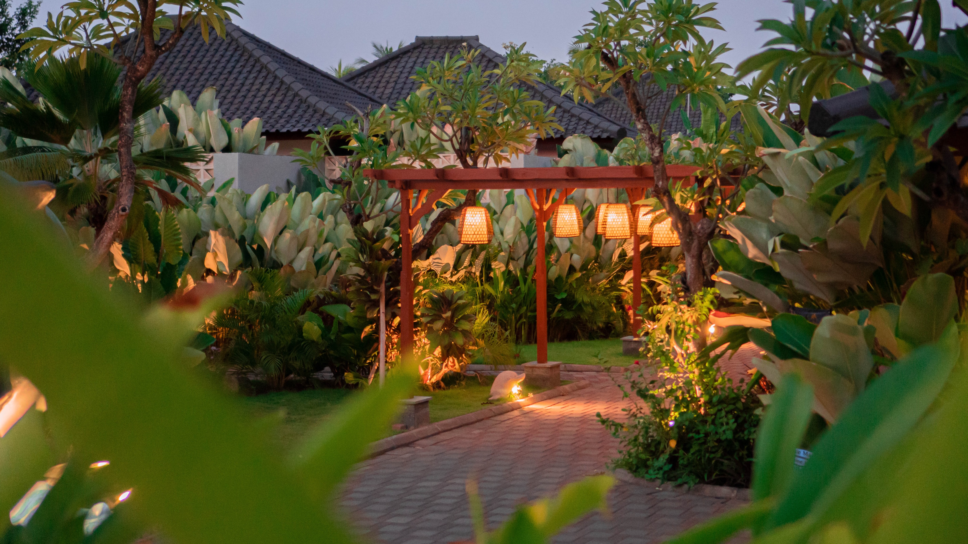 Evening Garden and Path Lighting