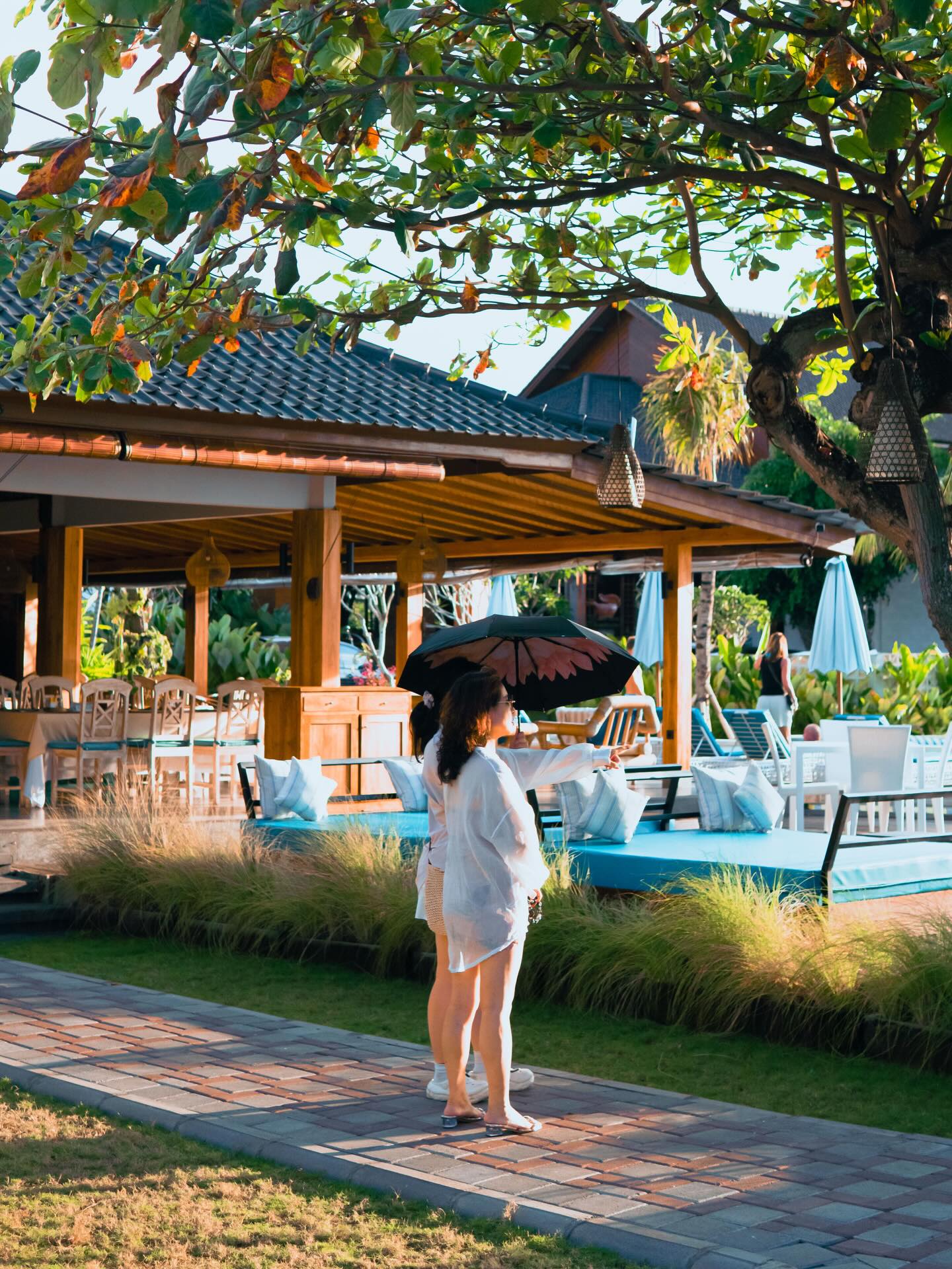 Deck beside the Pool and Restaurant