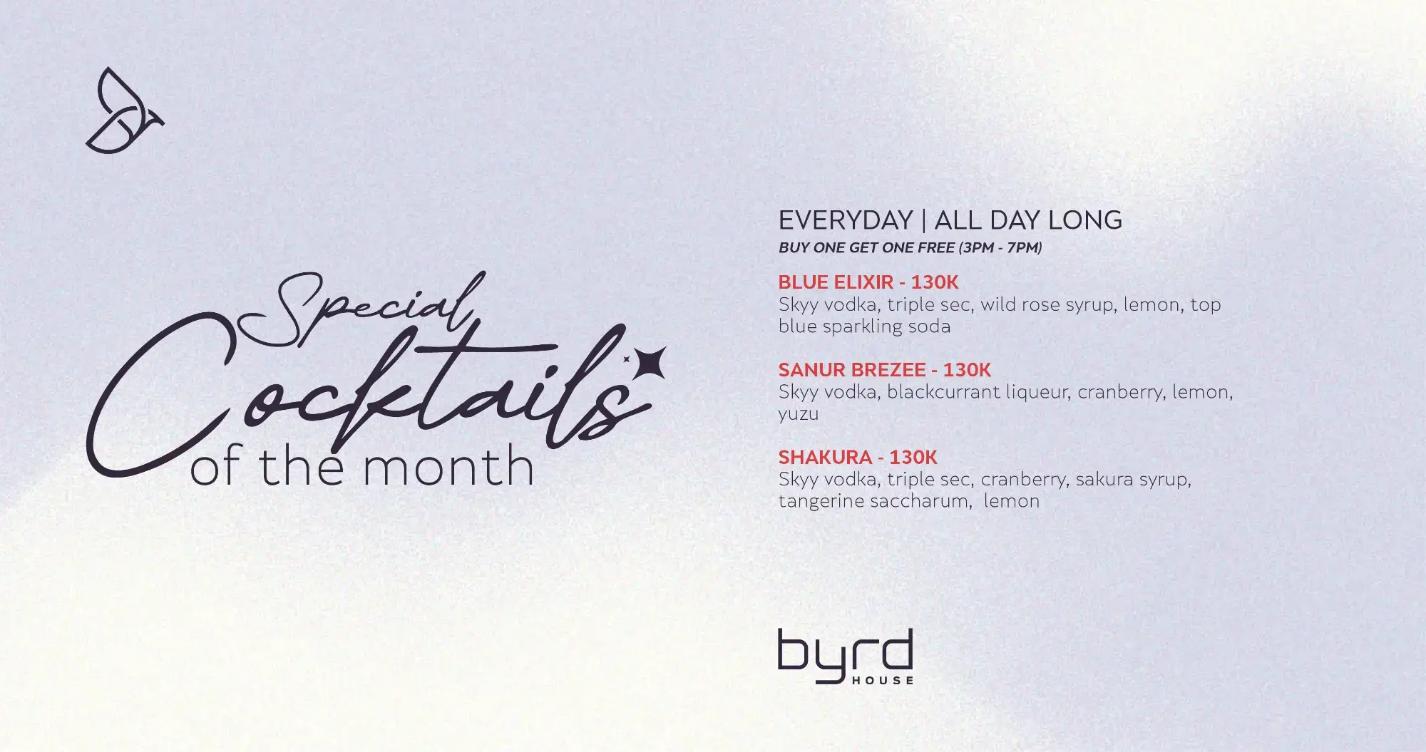 Special Cocktails of the Month