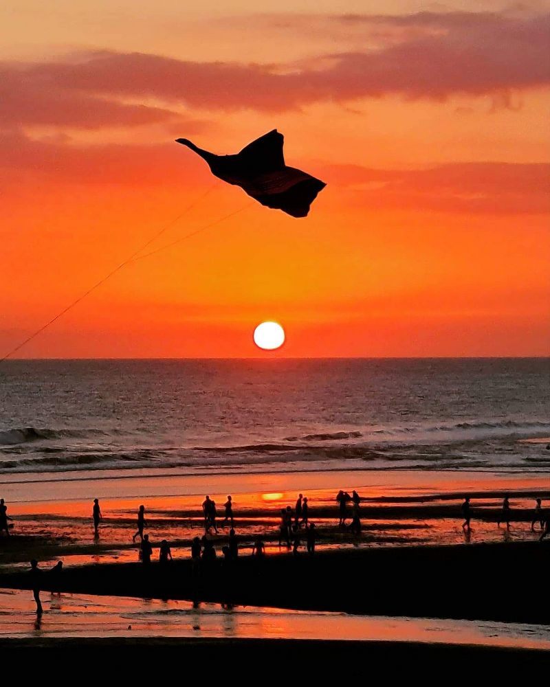 Sunset view over Yeh Gangga beach