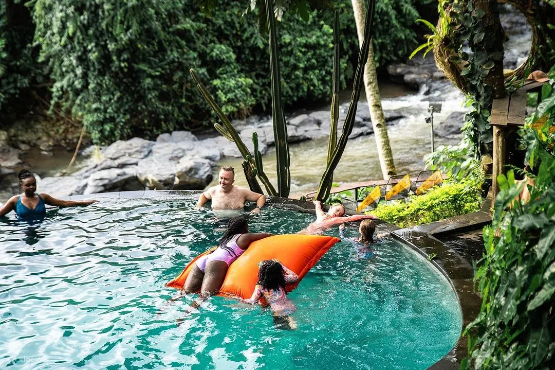 Curved pool overlooking the river