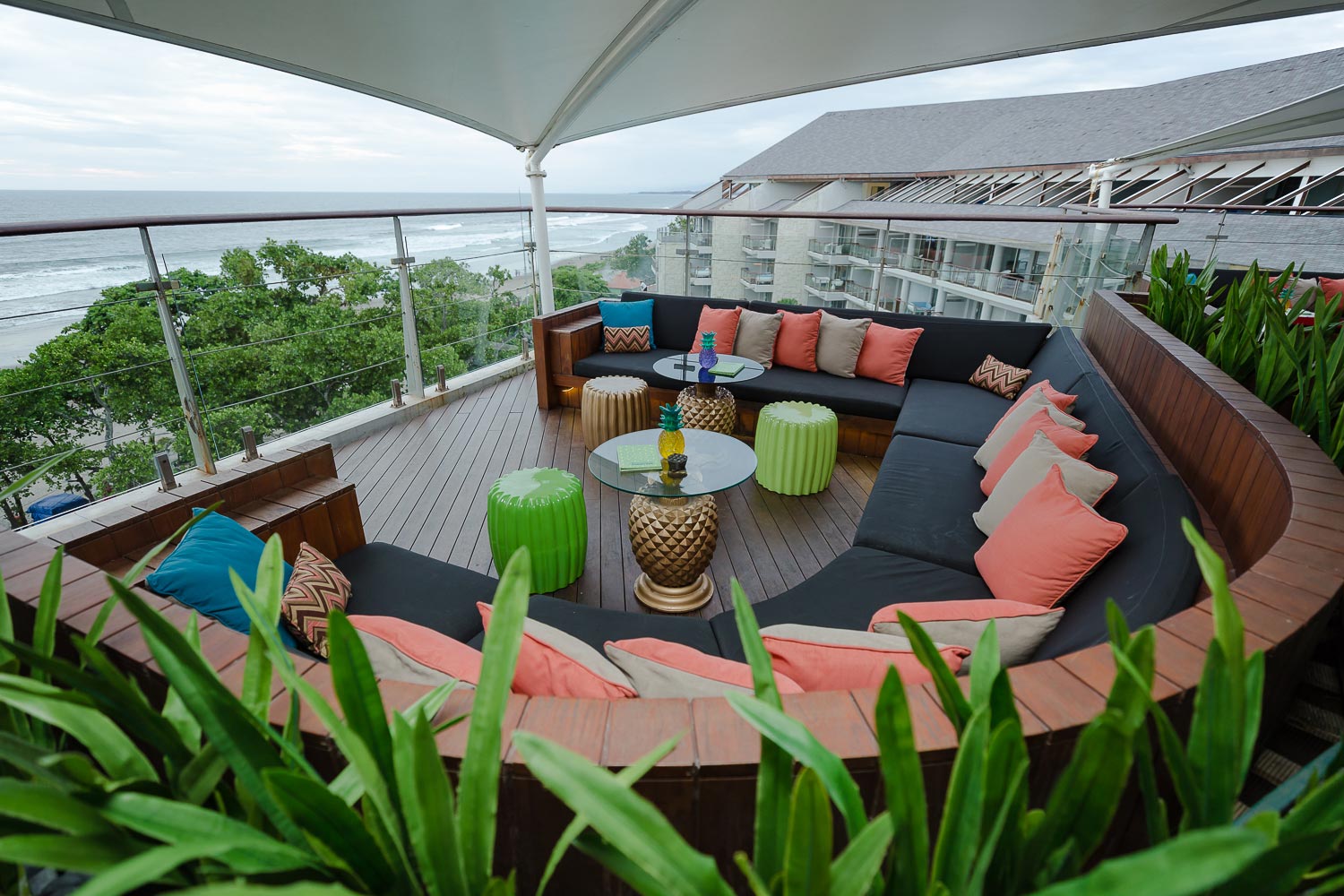 View from the circular rooftop lounge