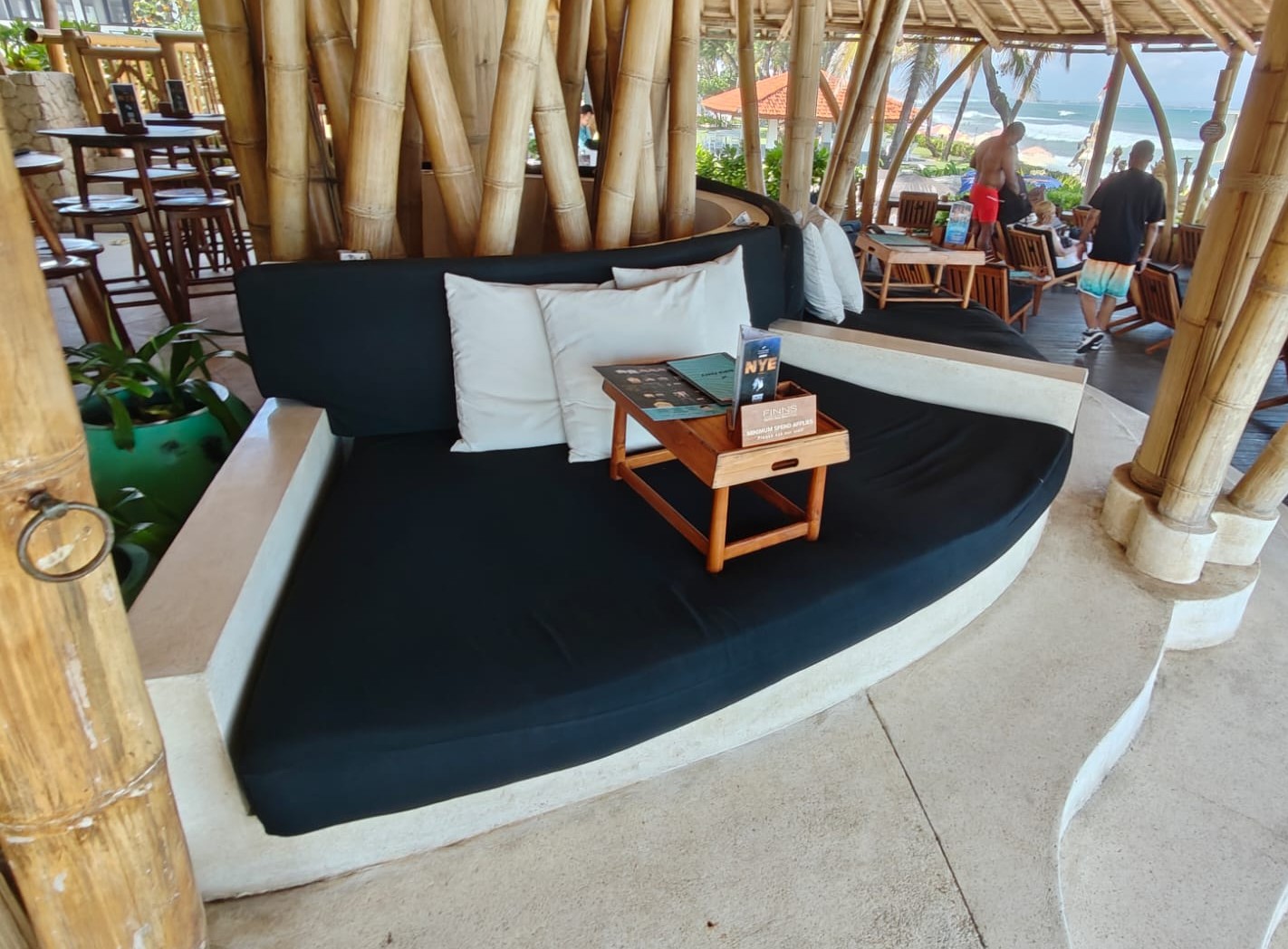 View across the beachfront seating and venue