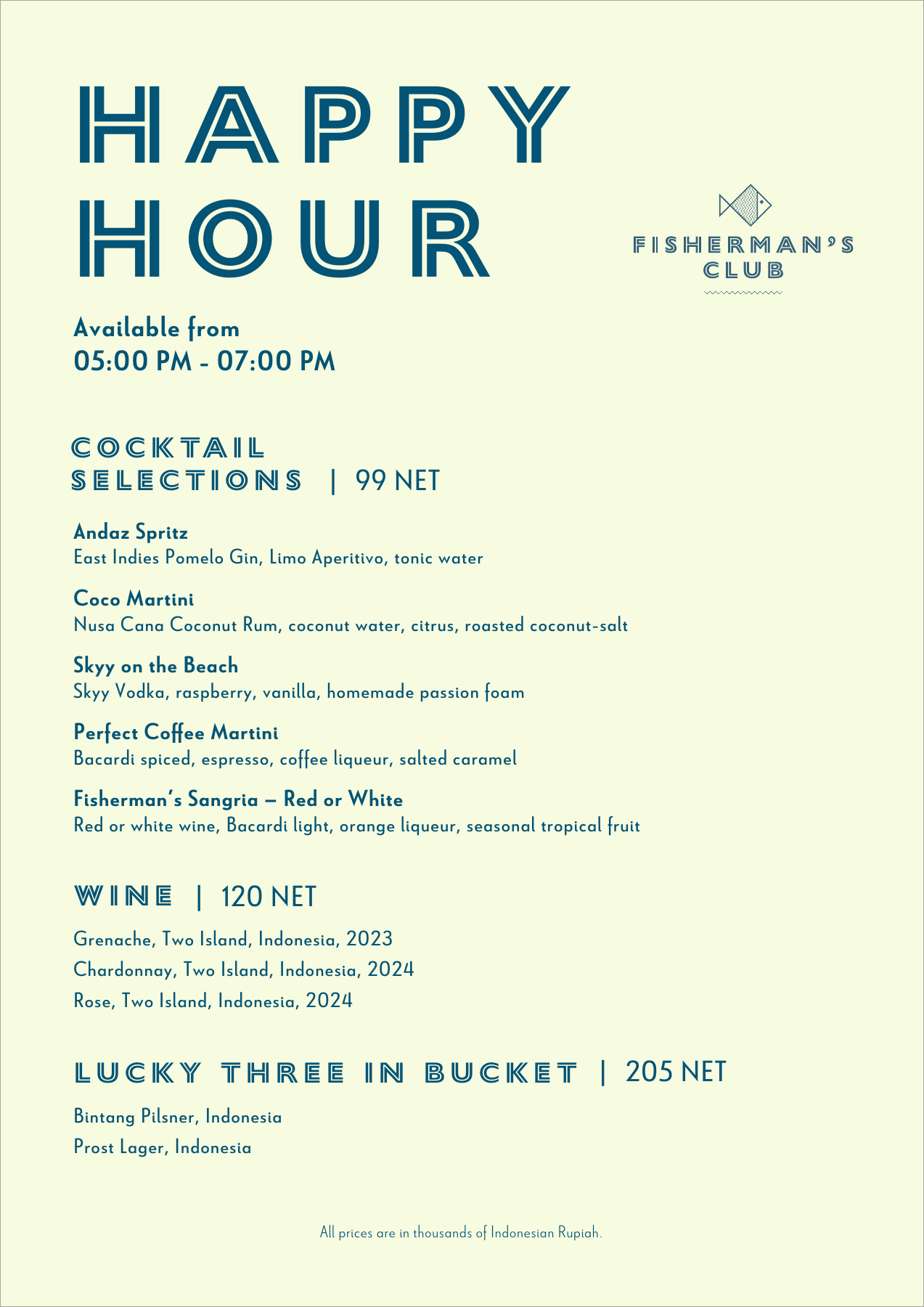 Restaurant Happy Hour（月〜水）