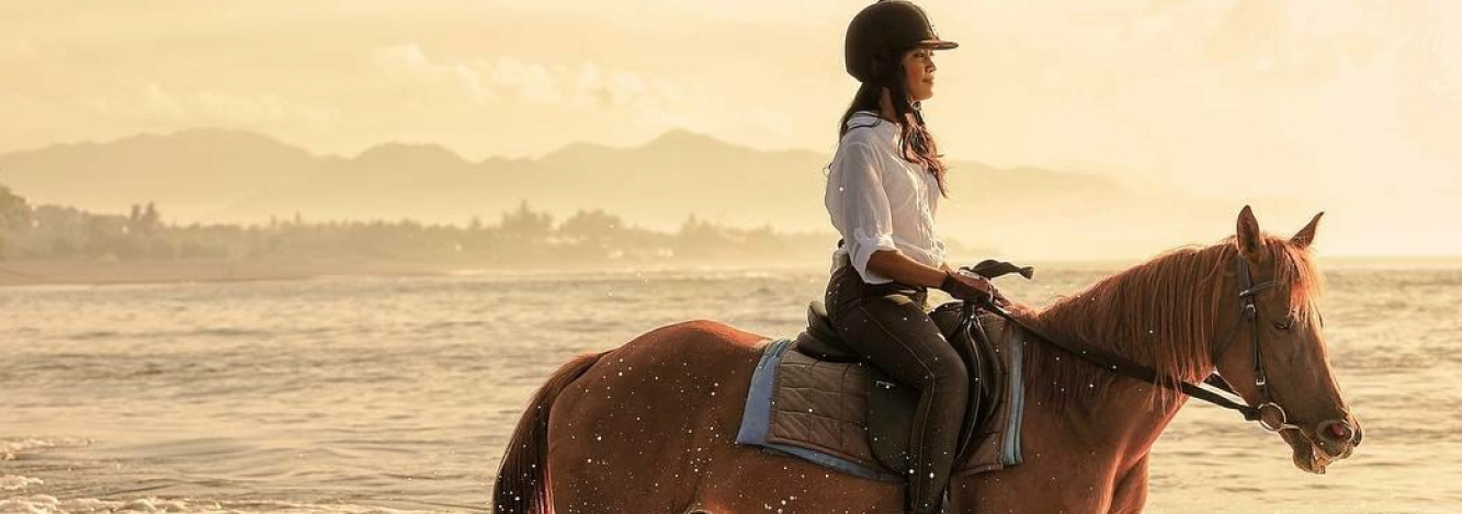 Aktivitas horse riding di sekitar Flamingo Beach Club Bali