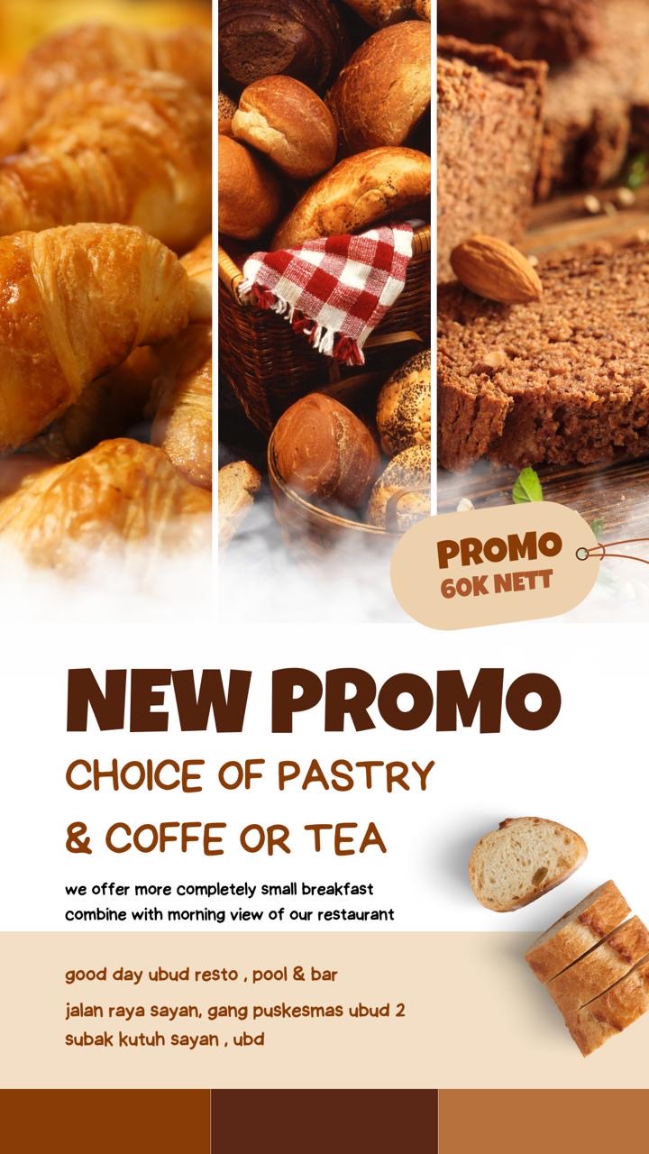 Pastry dengan kopi atau teh