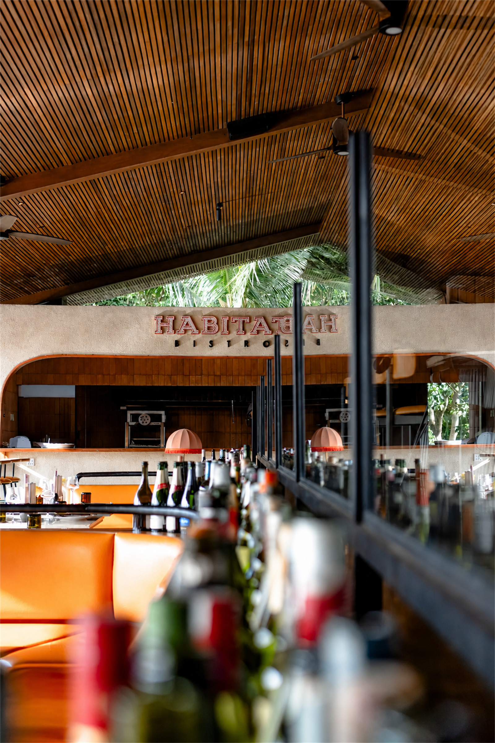Bar and interior detail at Habitat Bistro Ubud
