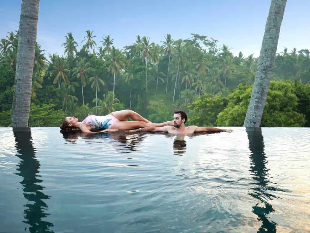 Infinity pool on the Kaamala property beside Habitat Bistro Ubud