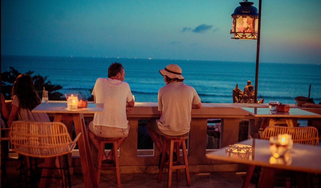 Ocean-facing counter seats at Ji Terrace by the Sea