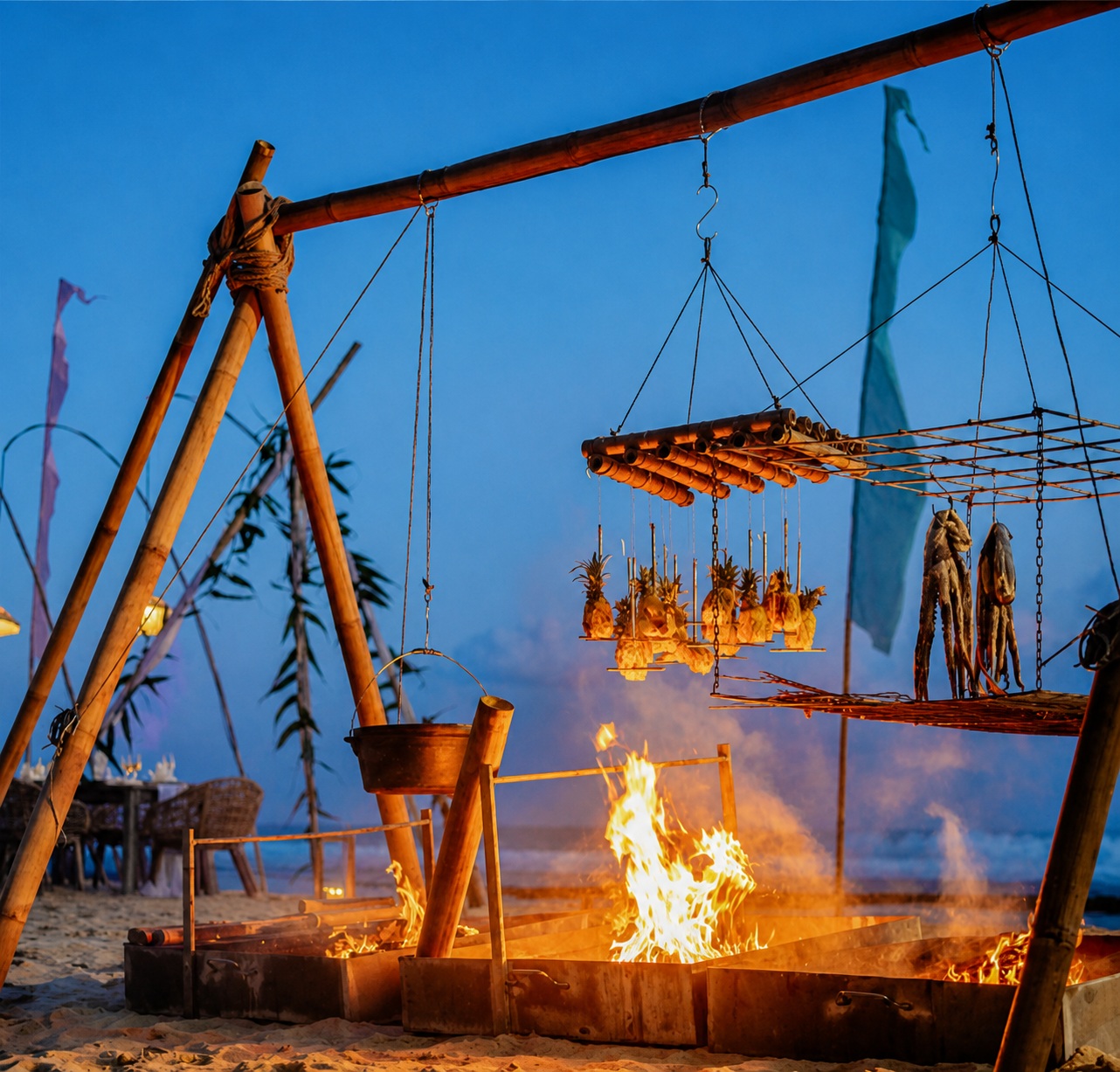 Beachside dining scene