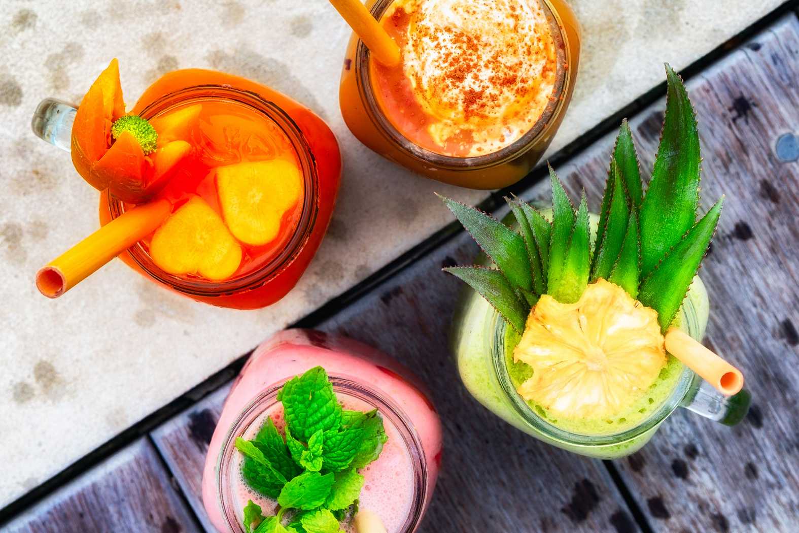 Colourful cocktails