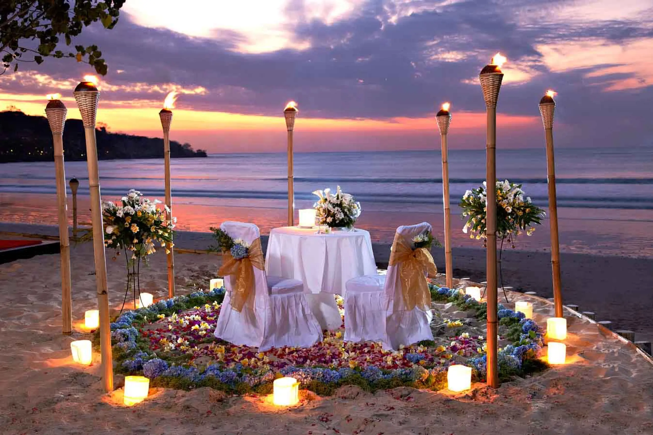 Time-of-day atmosphere at Kupu Kupu Jimbaran Beach Club.
