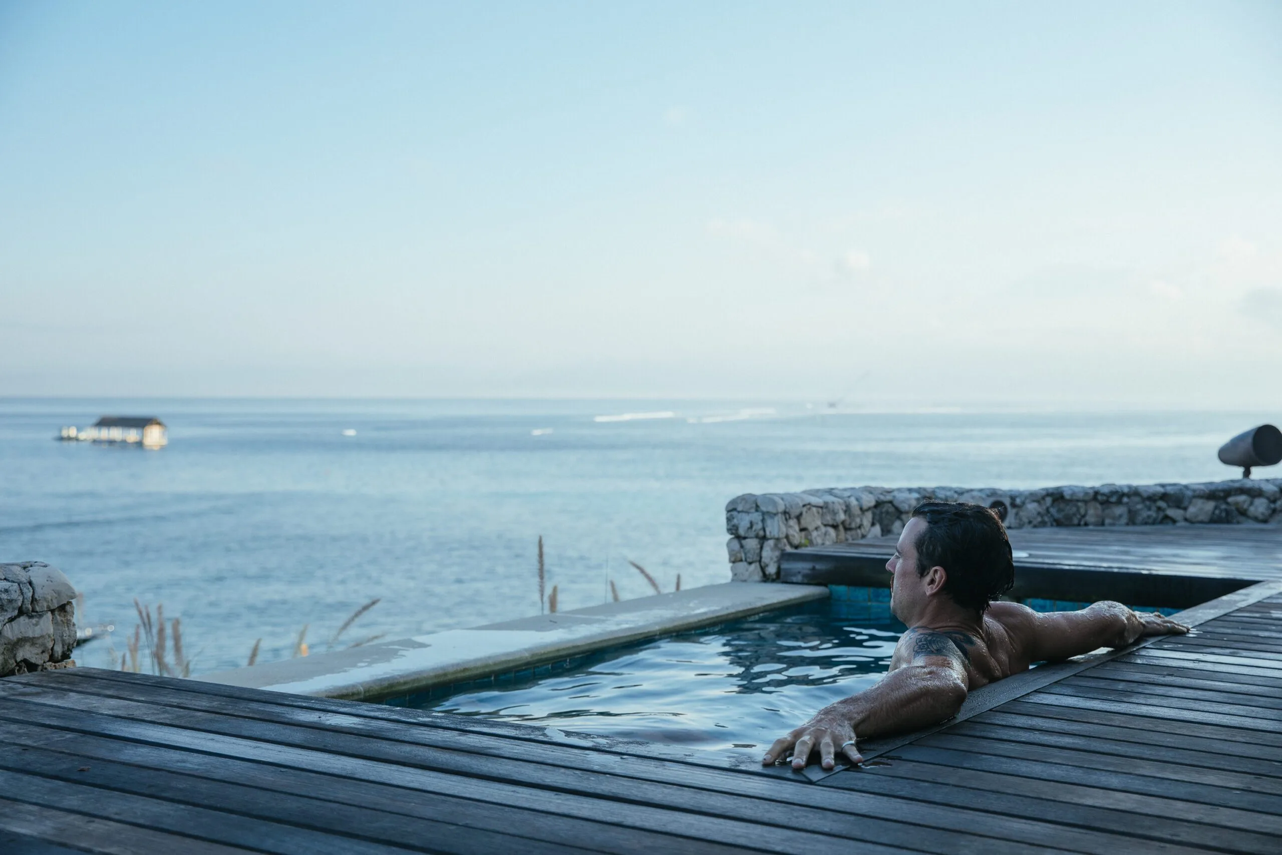Cold plunge with sea views