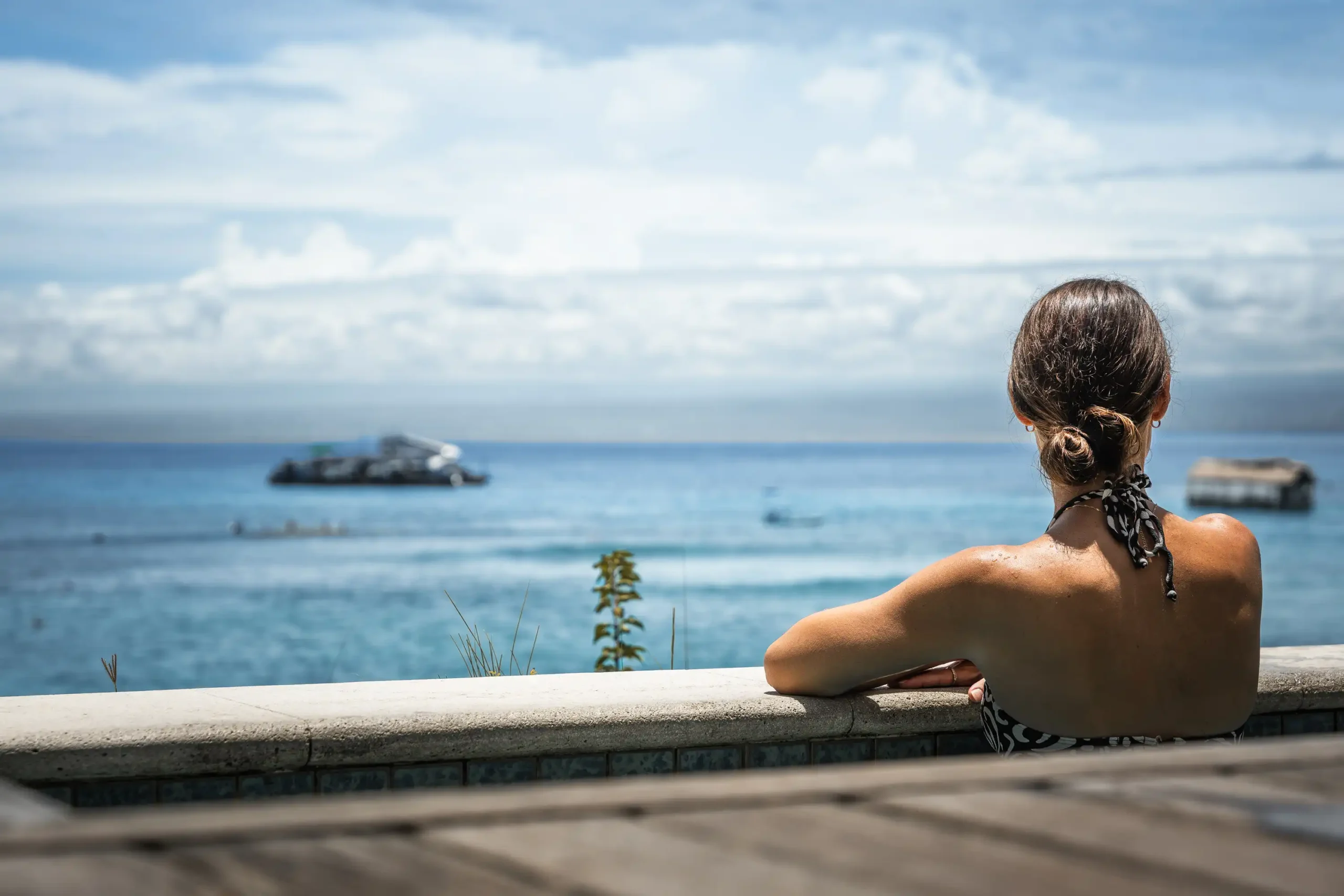 The bay beyond the cold plunge