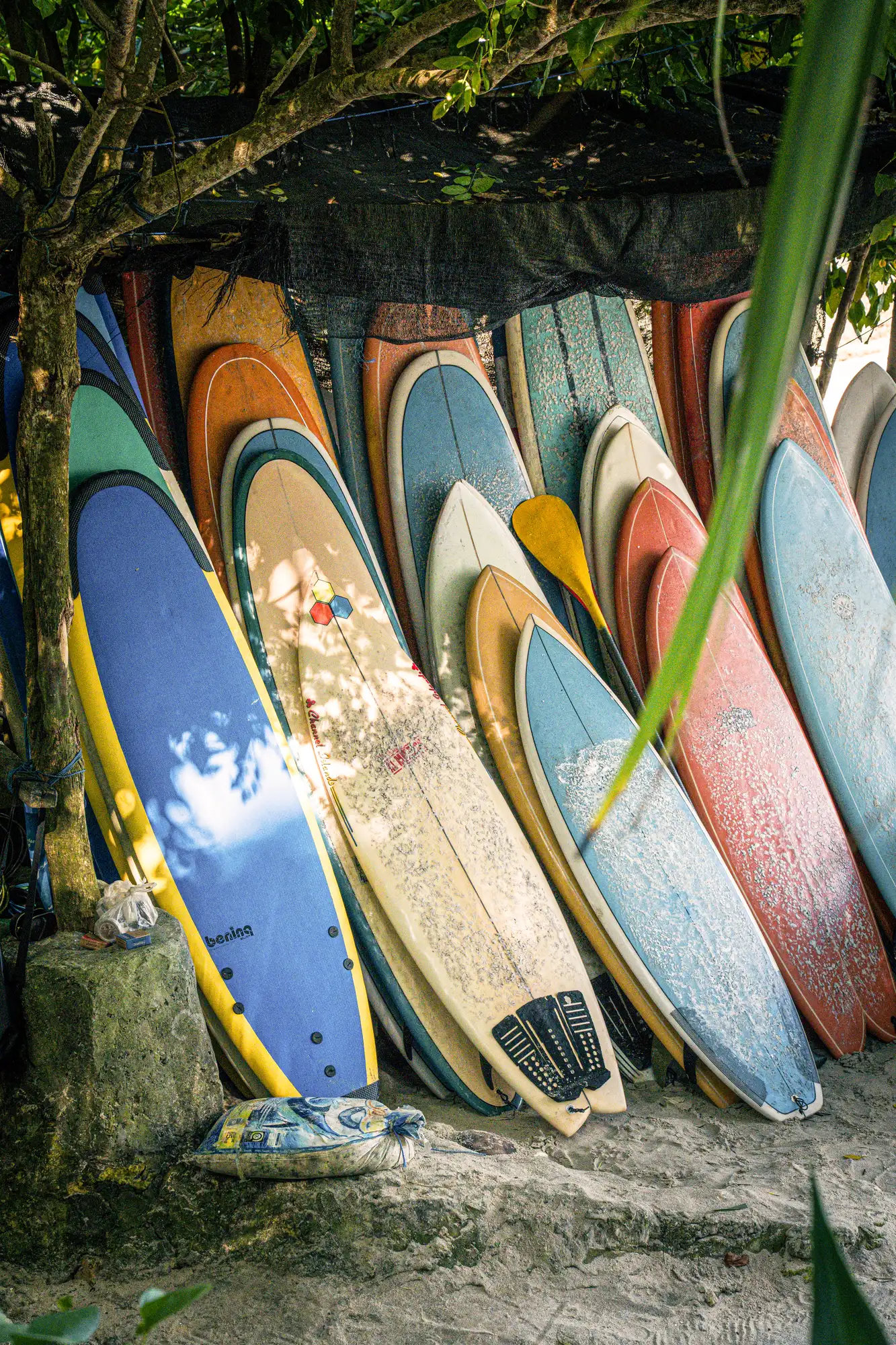 Surfboards by the beach