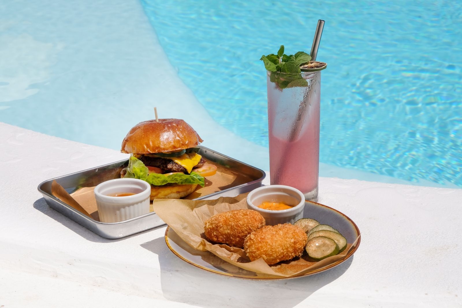 Burger and a cold drink