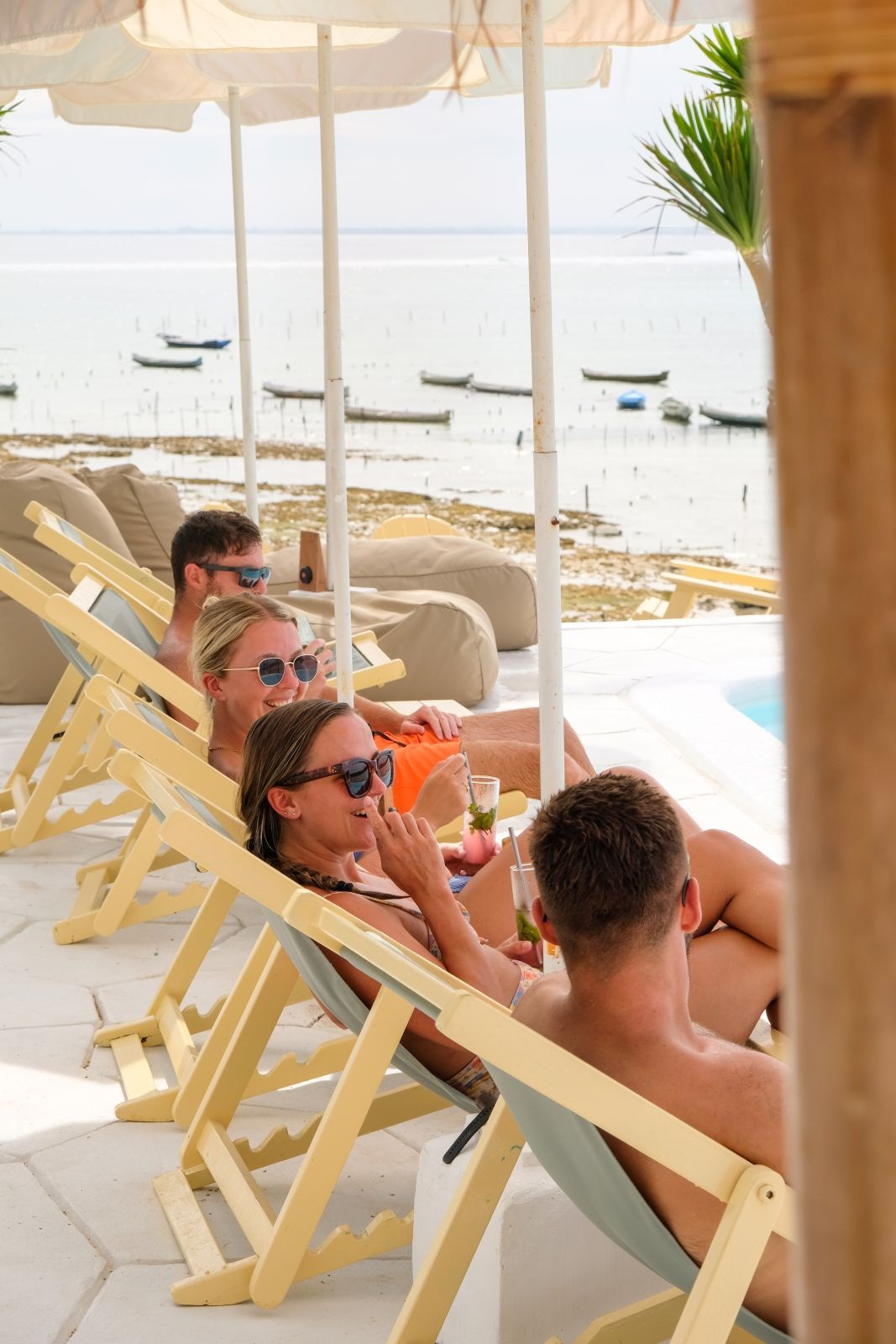 Poolside sun loungers