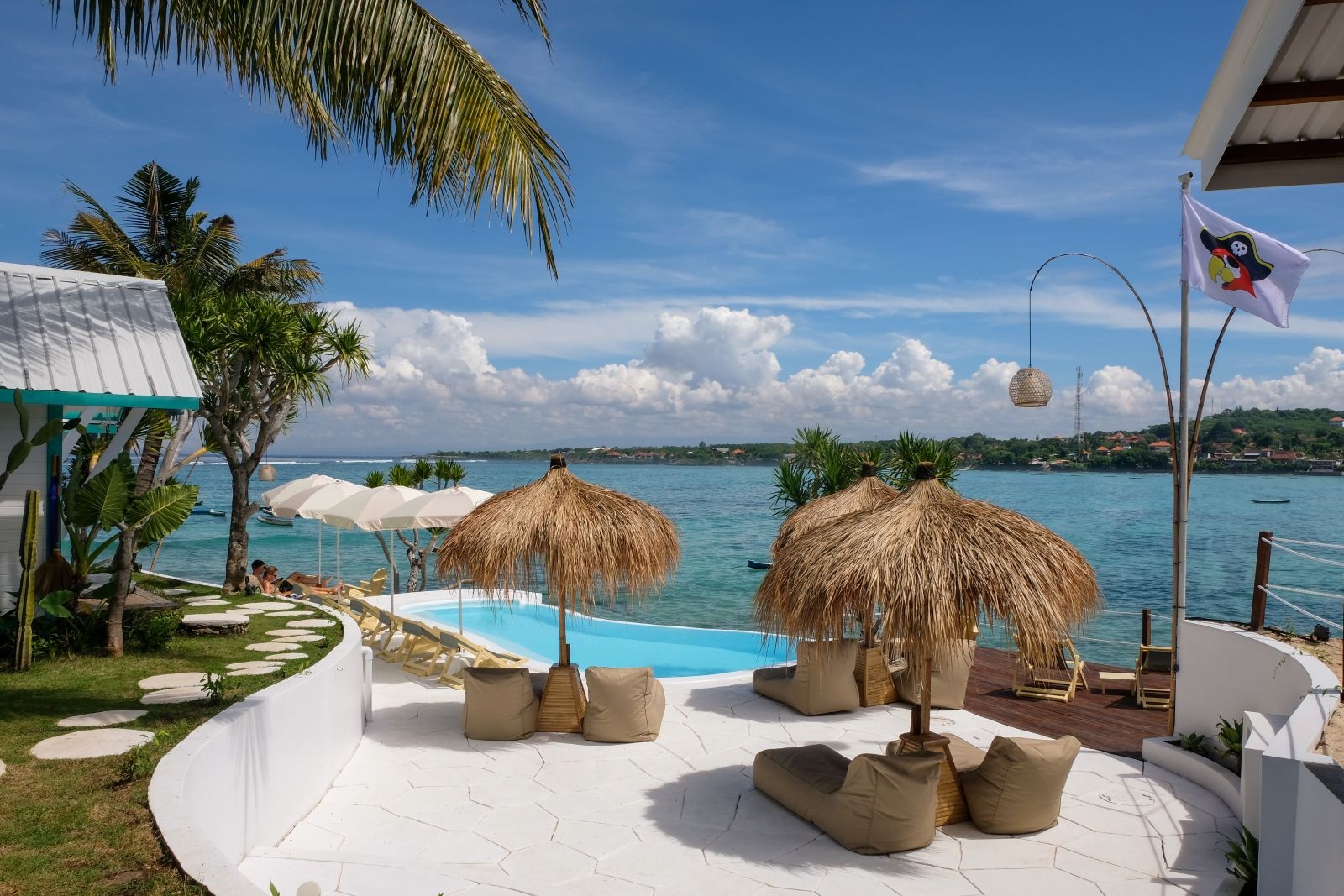 Pool deck overlooking the channel