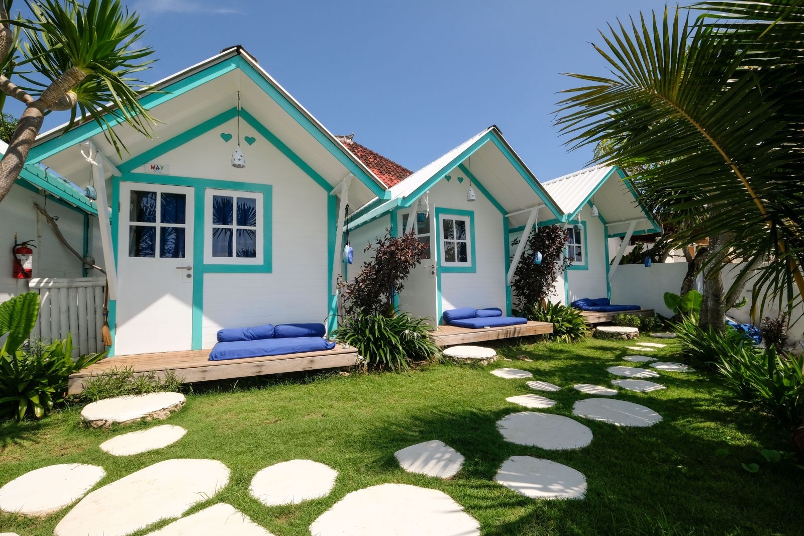 Courtyard with turquoise doors