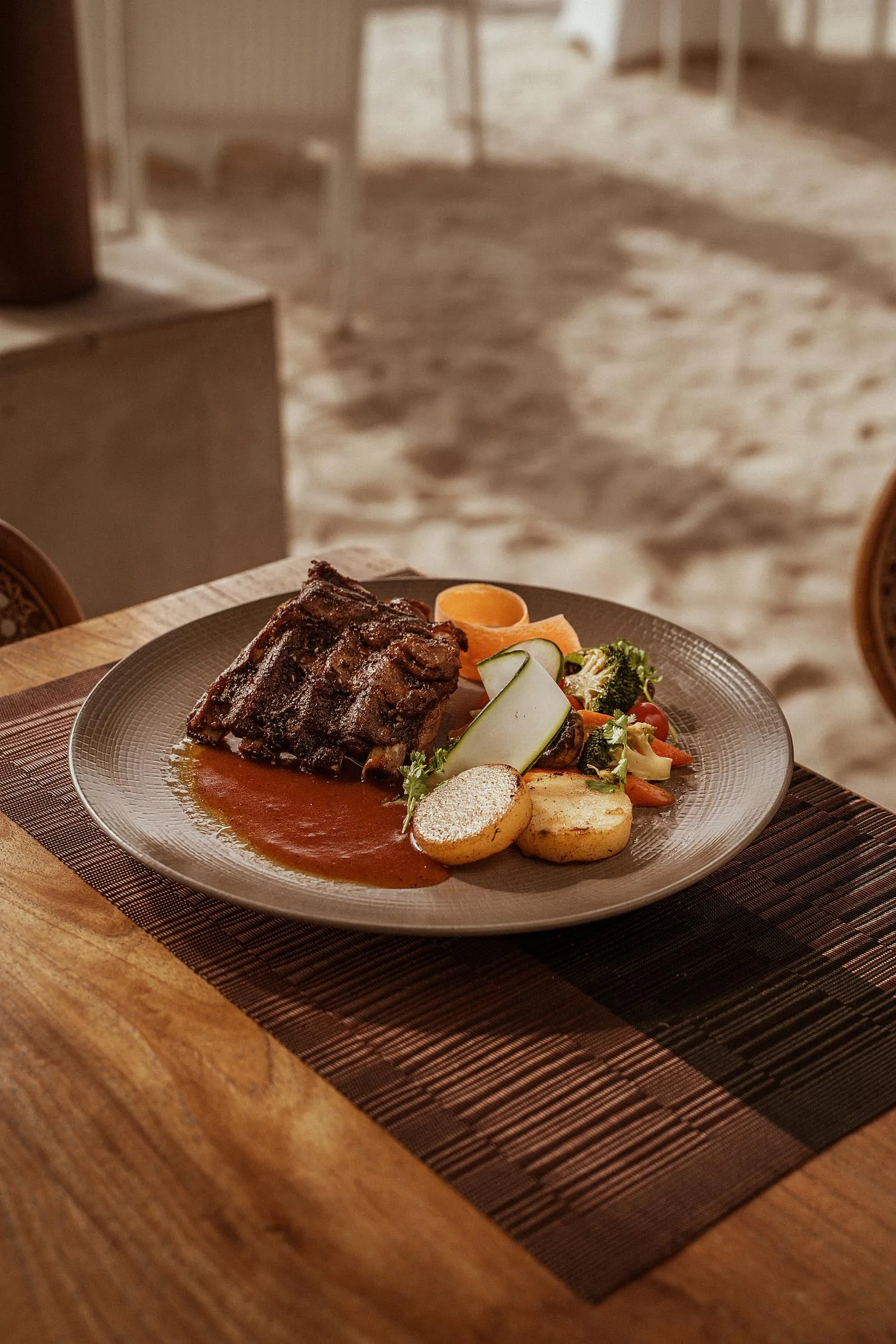 Colourful plated main course at Lembongan Beach Club & Resort