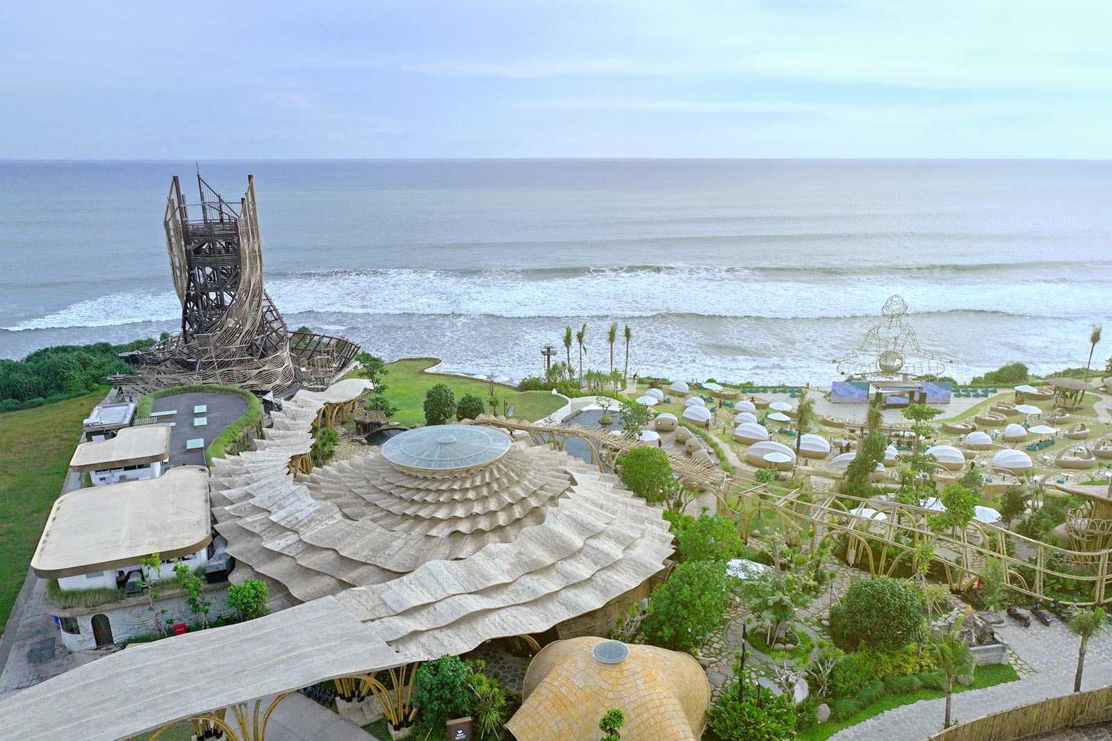 Luna Beach Club overview from daytime to evening