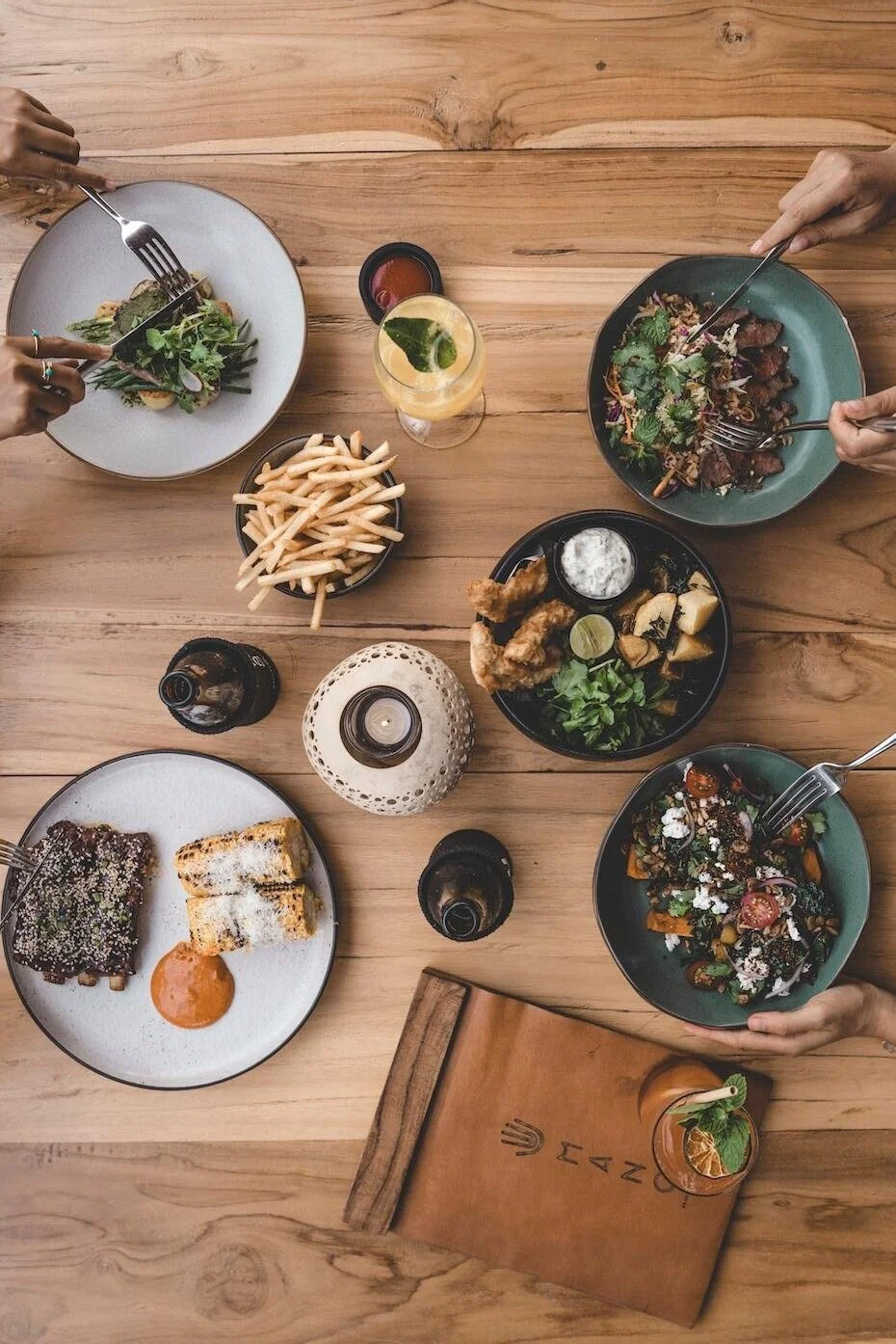Food across the table