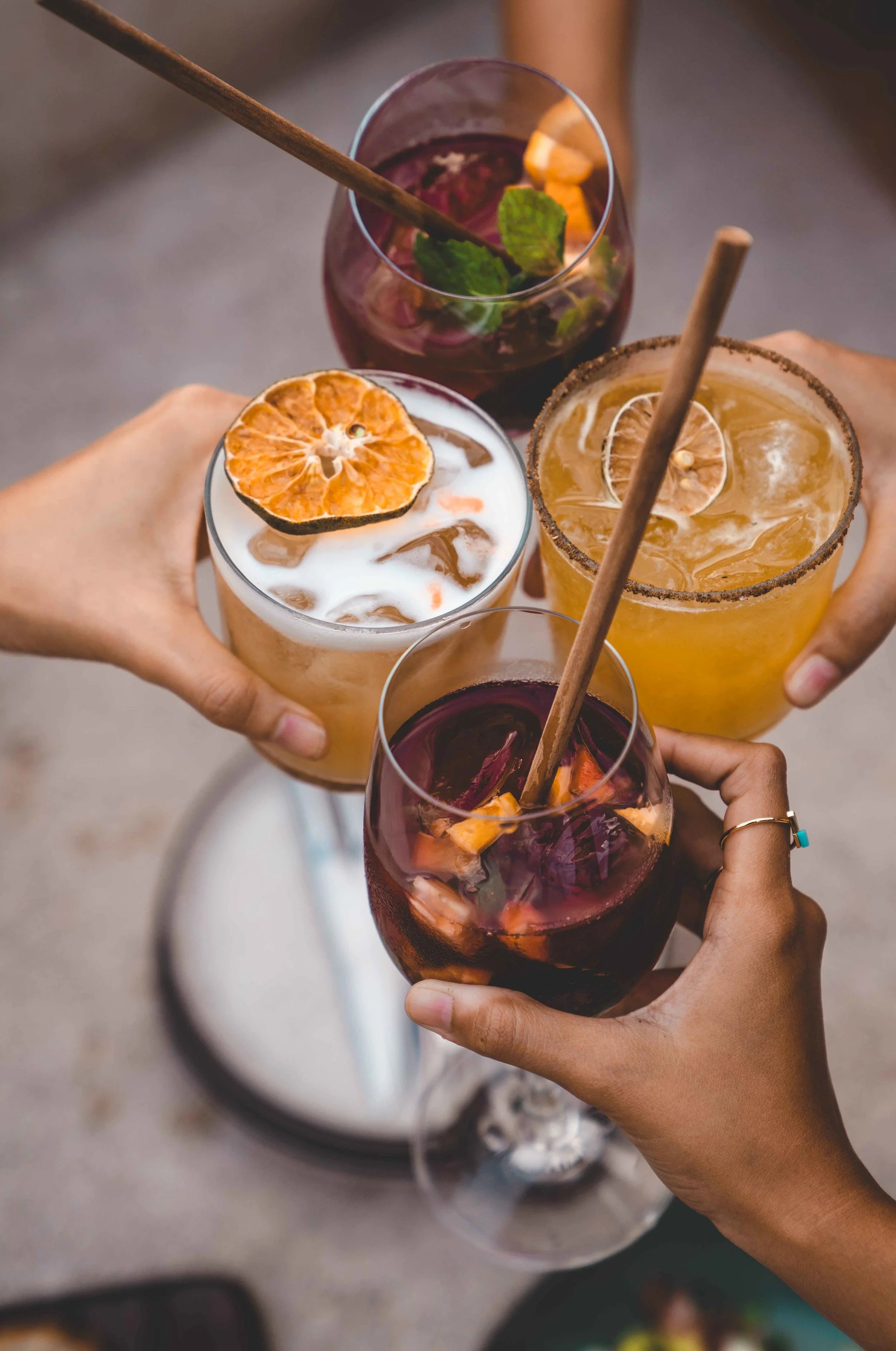 Colourful cocktails