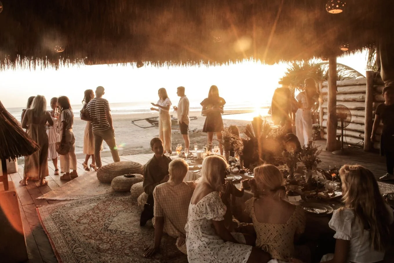 Mano Beach House — Terrace in sunset light