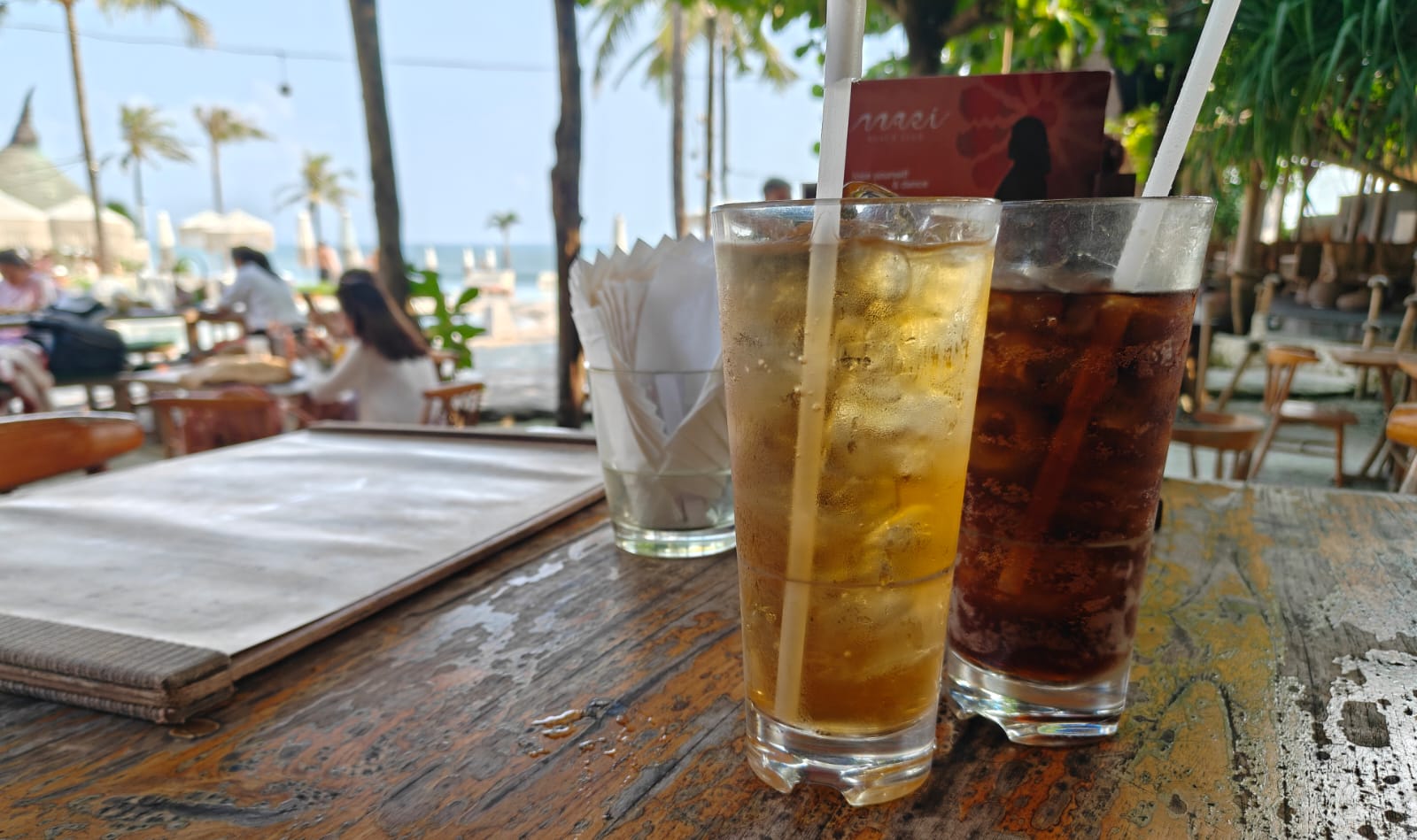 Beachside drink time