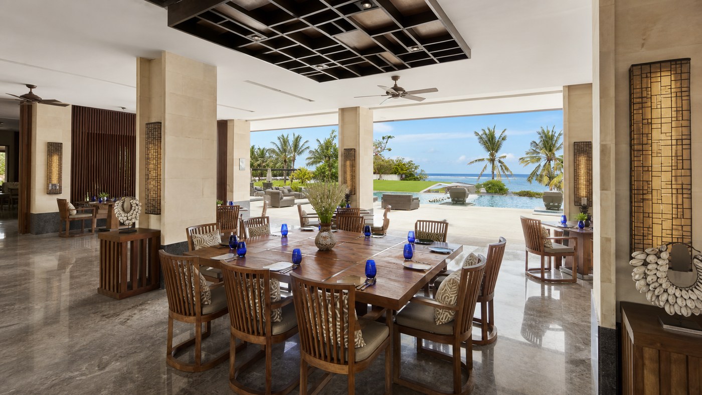 Poolside restaurant overview at Nyala Beach Club and Grill