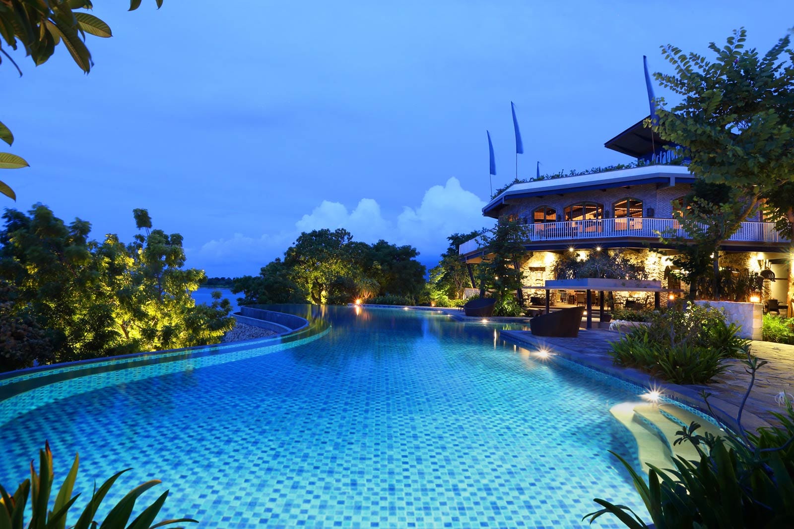 Pool as the lights come on