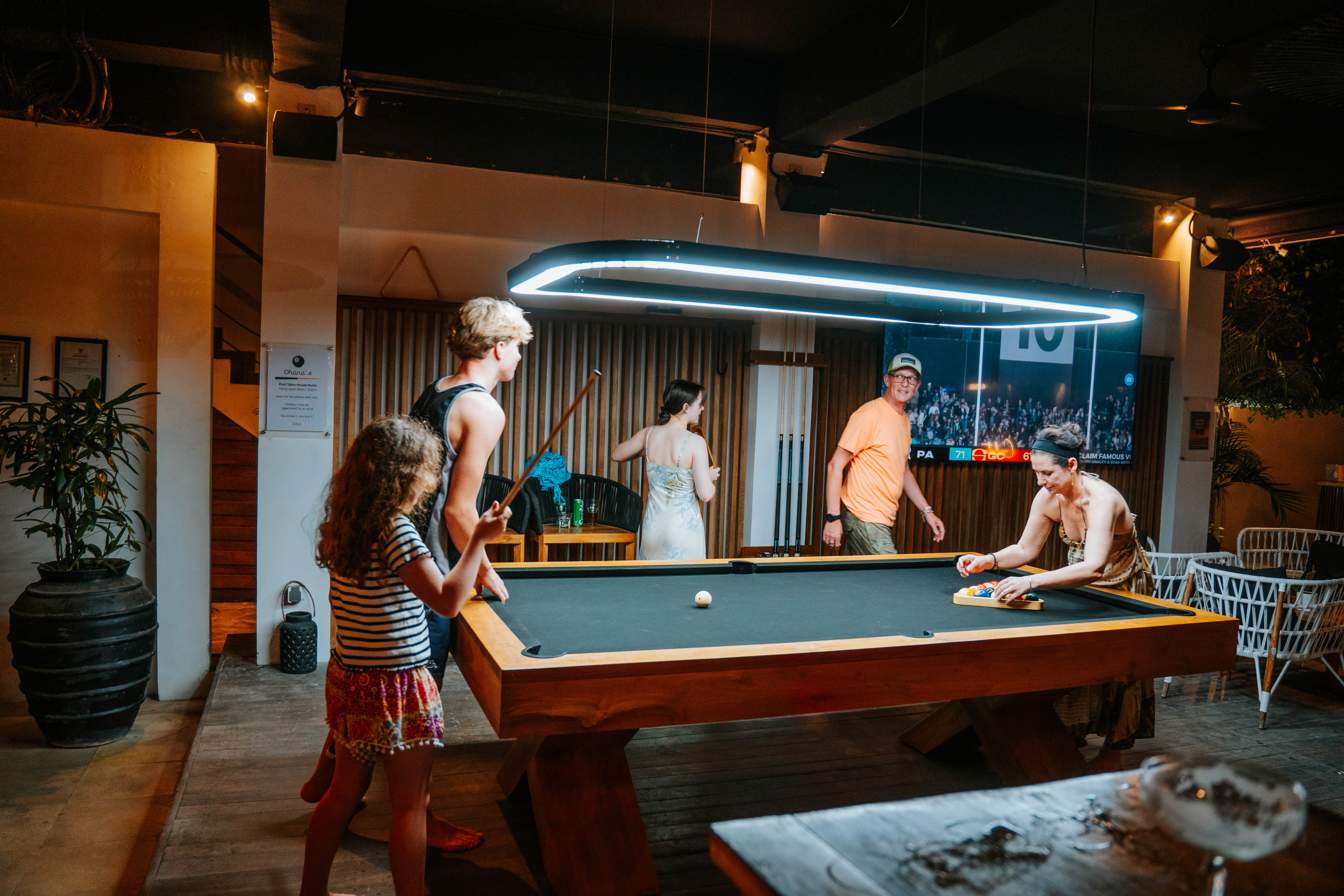 Indoor billiards space