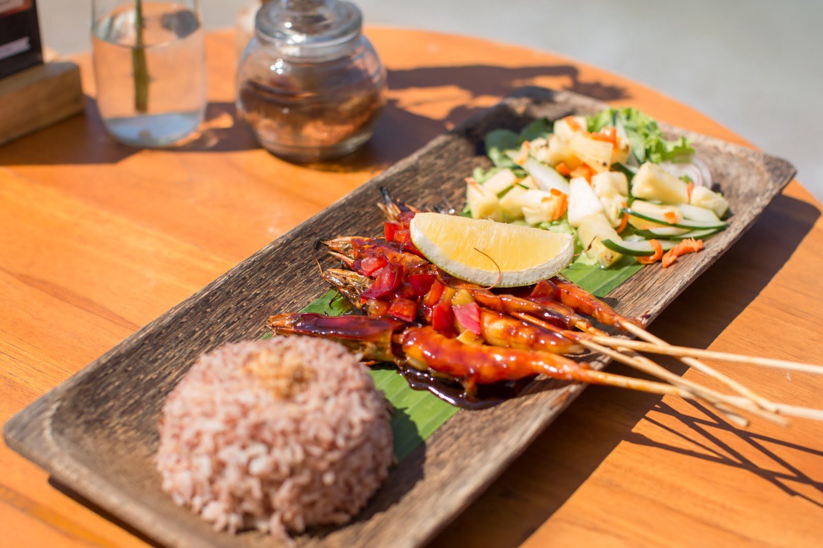 Skewers and food