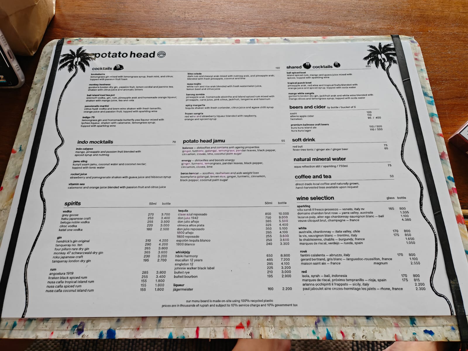Potato Head Beach Club food drink