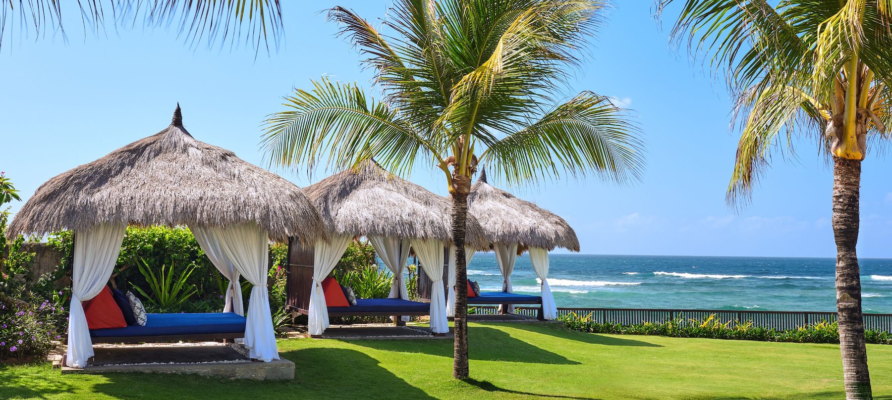 Cabanas along the beach