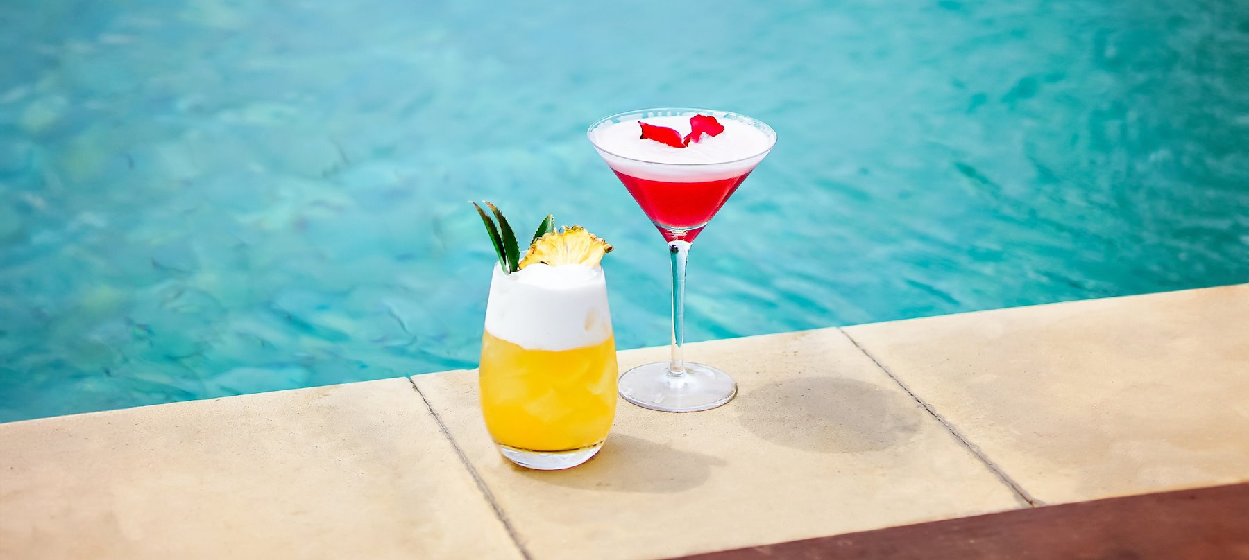 Poolside drink angle