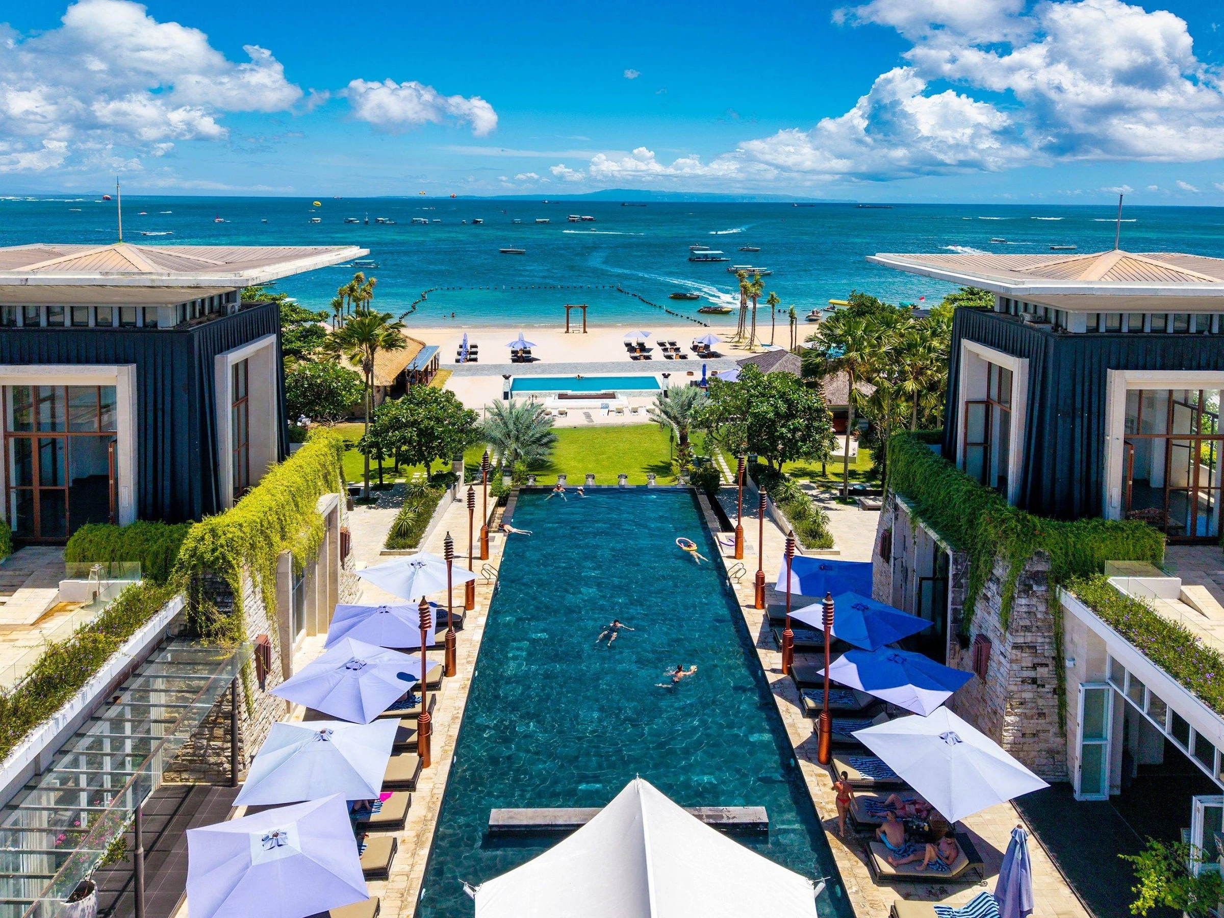 Sakala Beach Club — Pool opening towards the sea