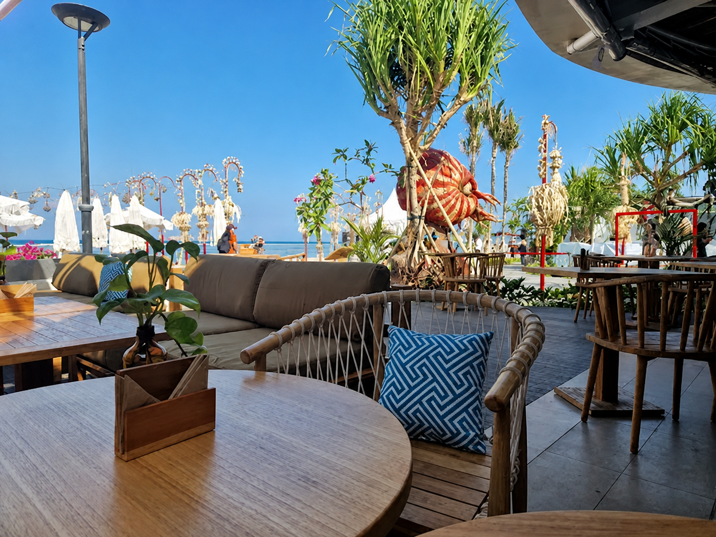The Sand Beach Bar & Restaurant Sanur outdoor seating and seaside atmosphere