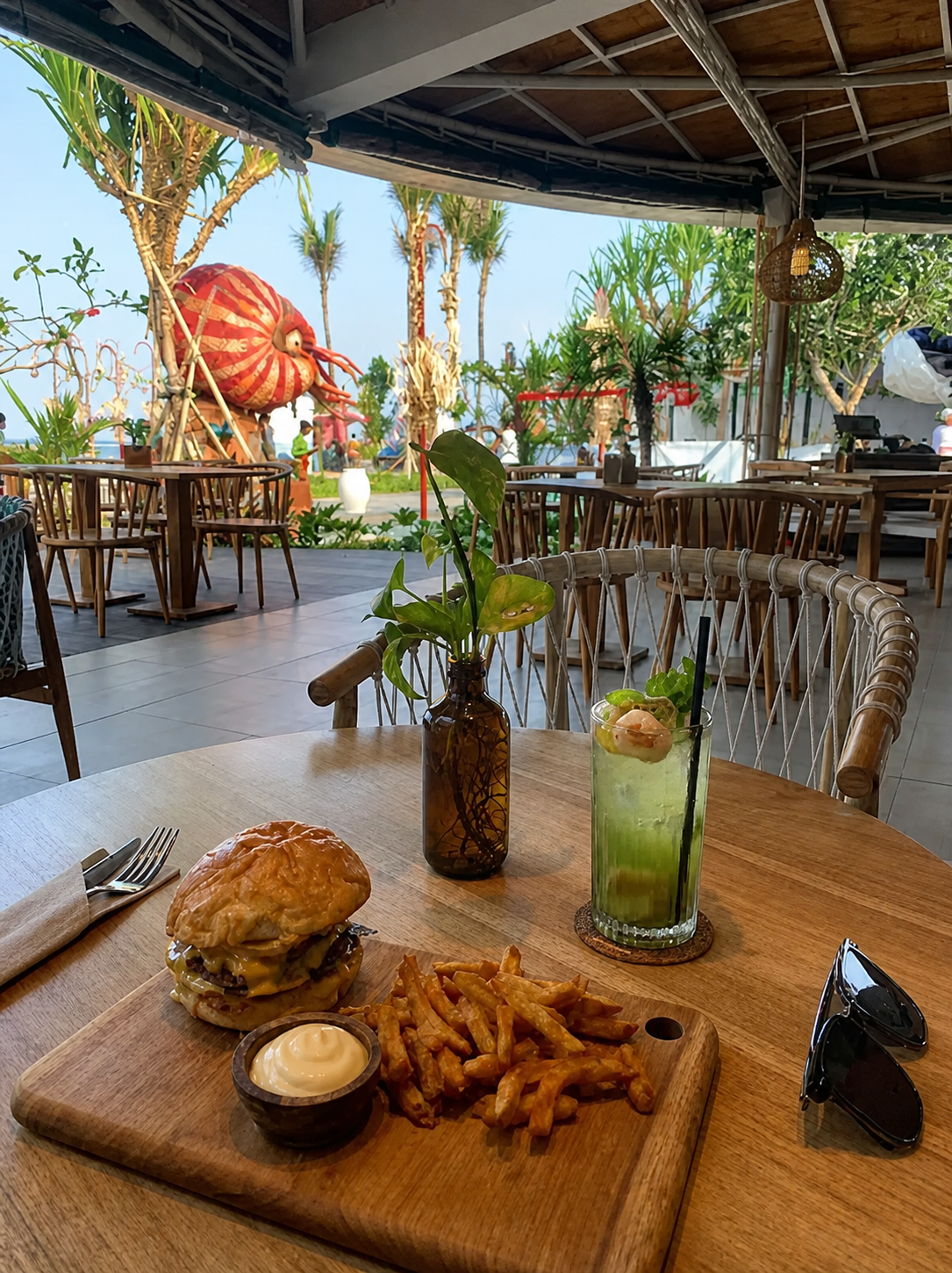 The Sand Beach Bar & Restaurant Sanur dining table seating
