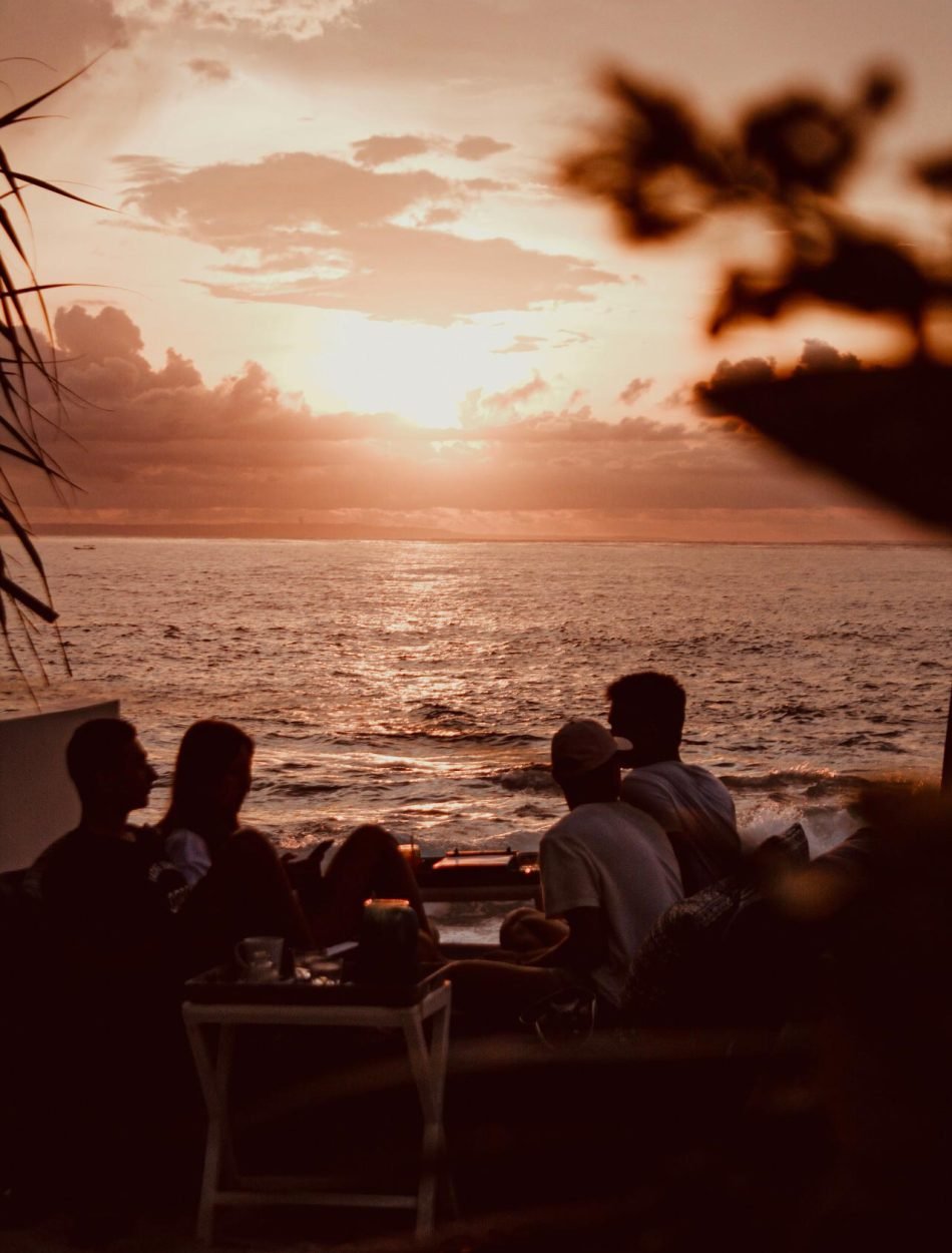 Sandy Bay Beach Club — Dining facing the sunset