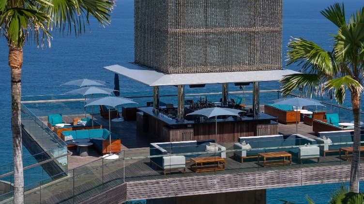 The Cube sofas with ocean views at Savaya Bali