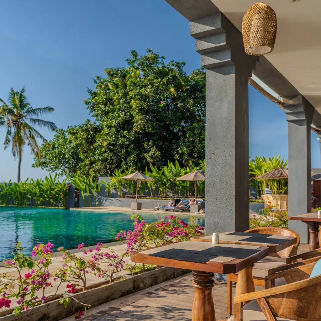 Poolside Sea Sky Tables and Chairs