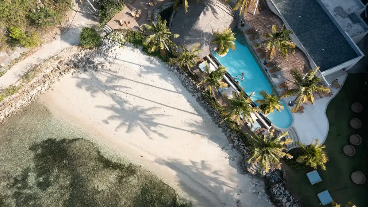 Pool and ocean photo spot from above