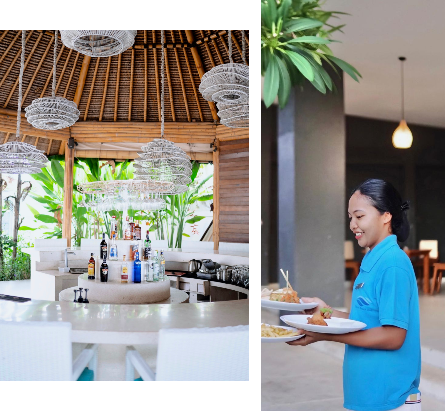 Spice Beach Club Lovina daytime service and seating