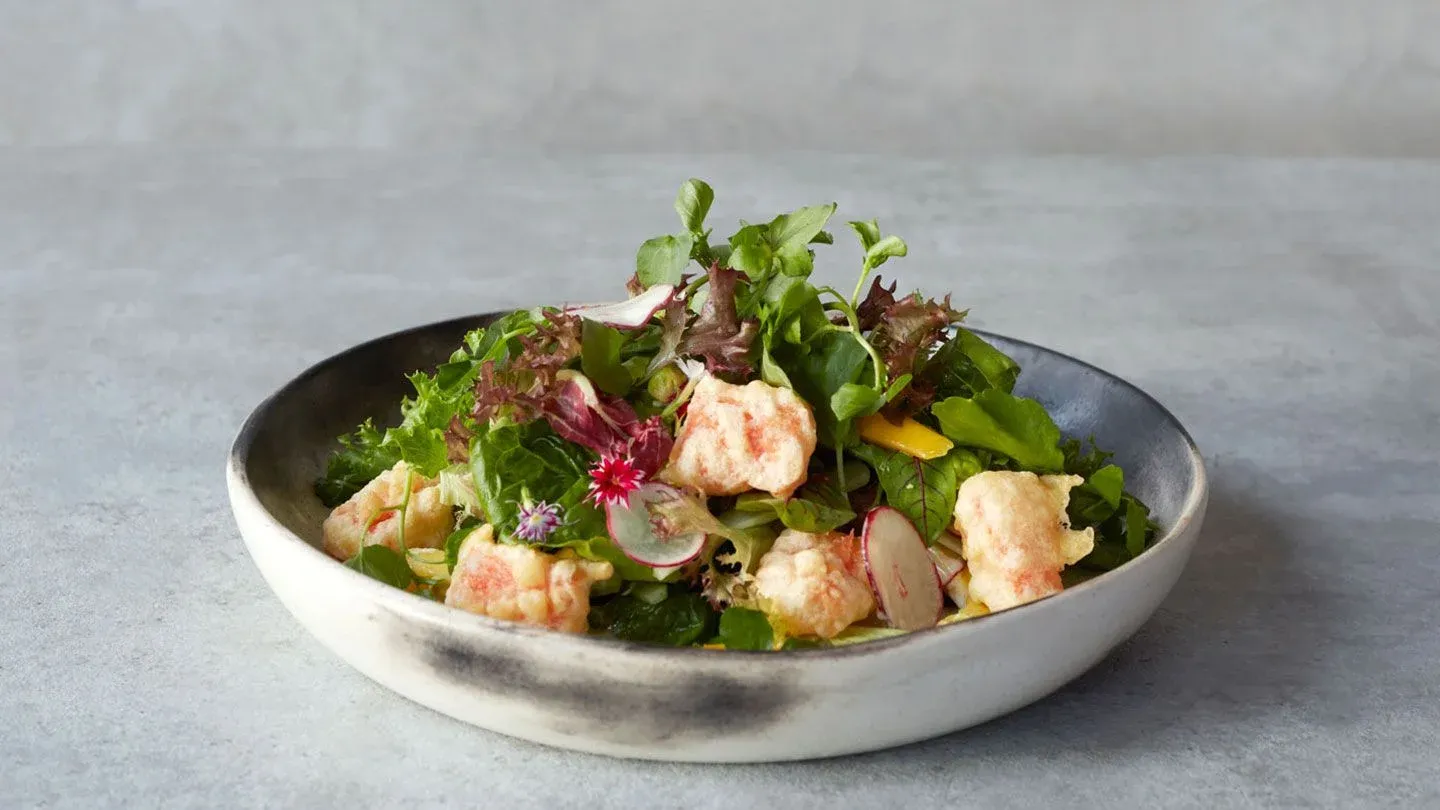 A bowl of food