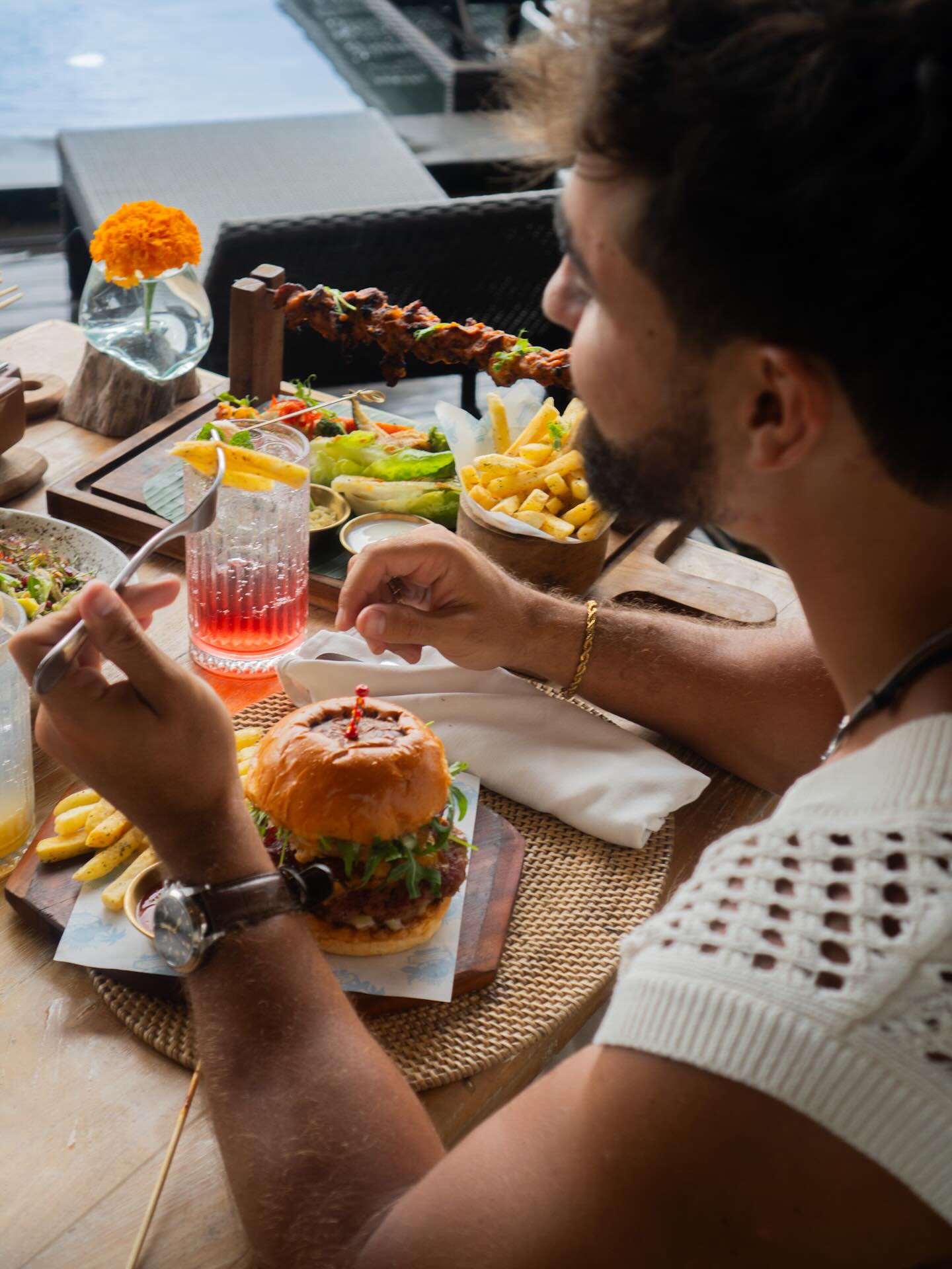 Burger and Poolside Lunch